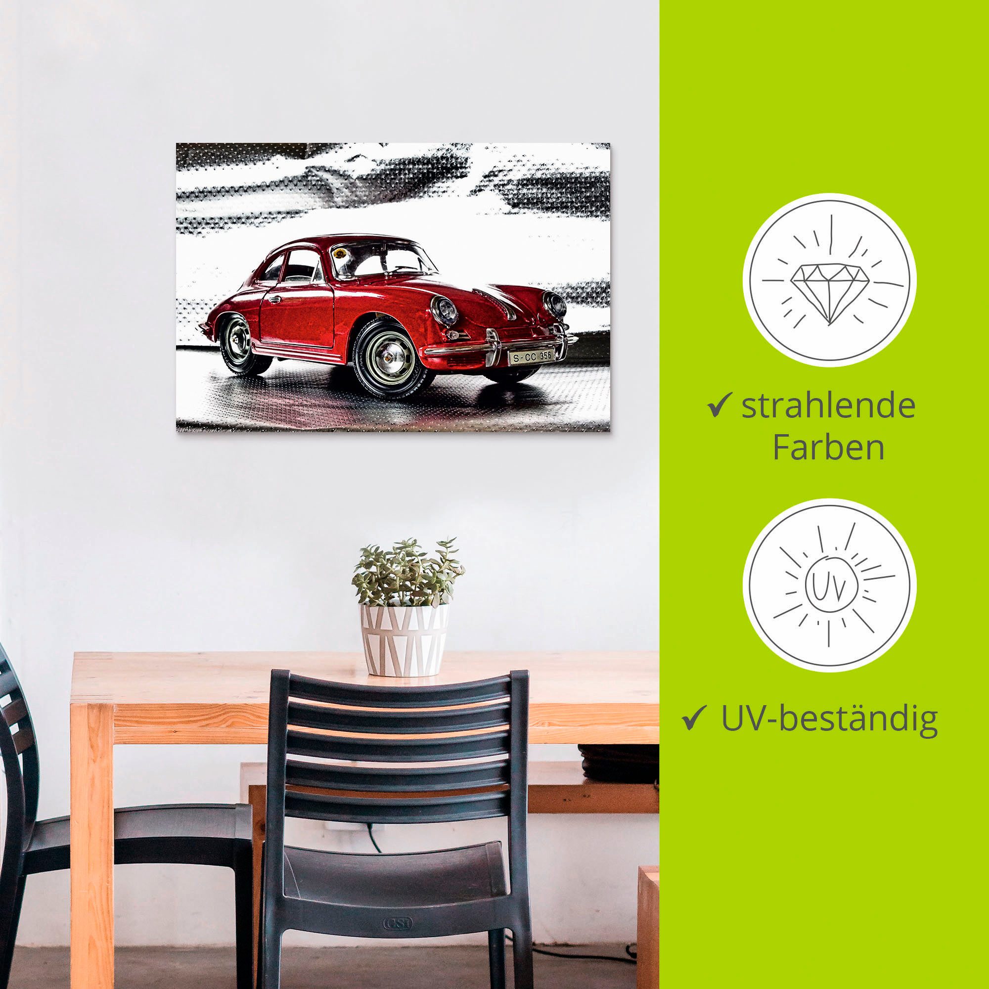 Artland Artprint Klassiek model de Porsche 356 als artprint van aluminium artprint voor buiten artprint op linnen poster muursticker