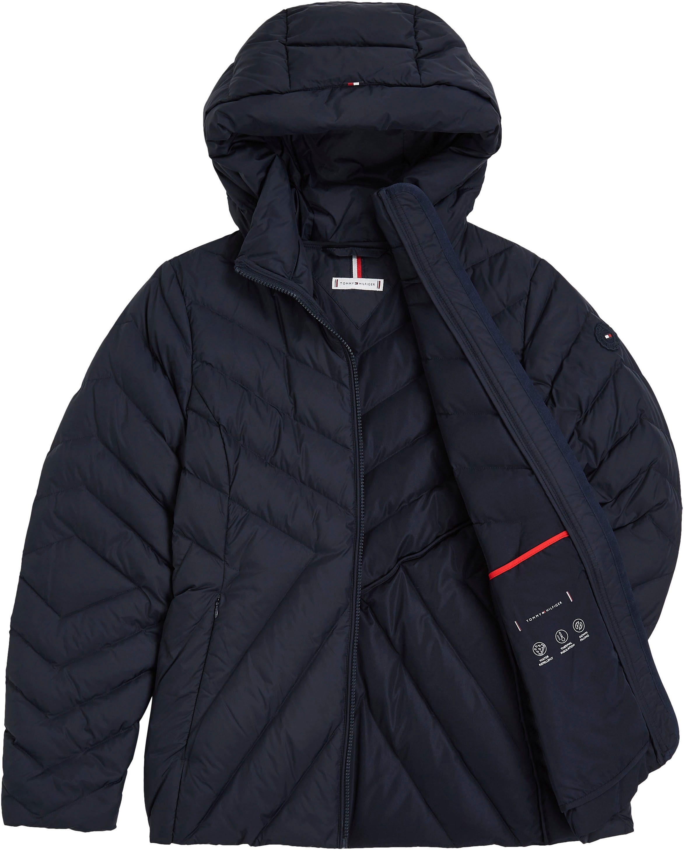 Tommy Hilfiger Gewatteerde jas CHEVRON MW PADDED JACKET met gemiddelde vulling en tommy hilfiger merklabel