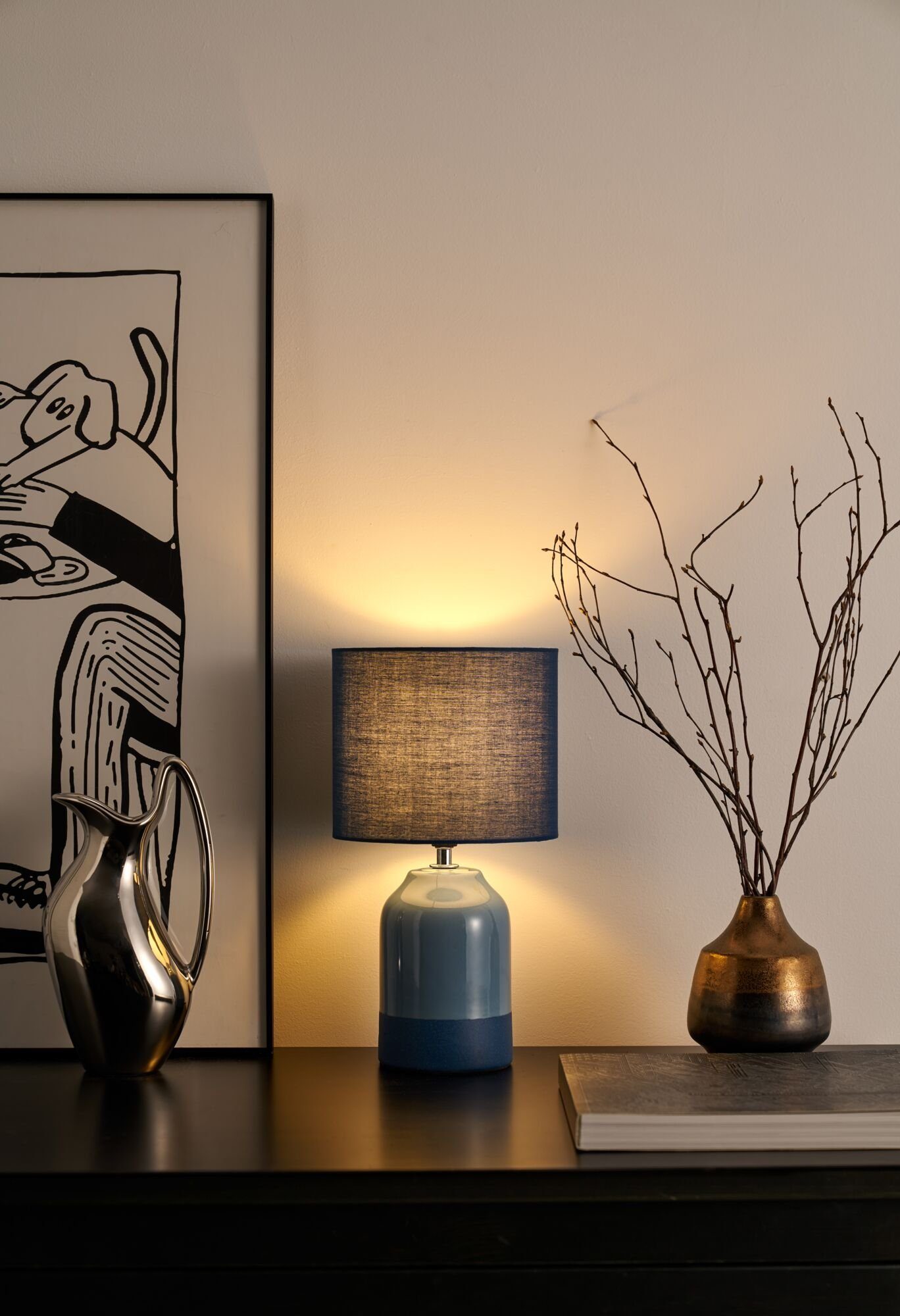 Pauleen Tafellamp Sandy Glow max. 20W 230V stoffen scherm keramiek
