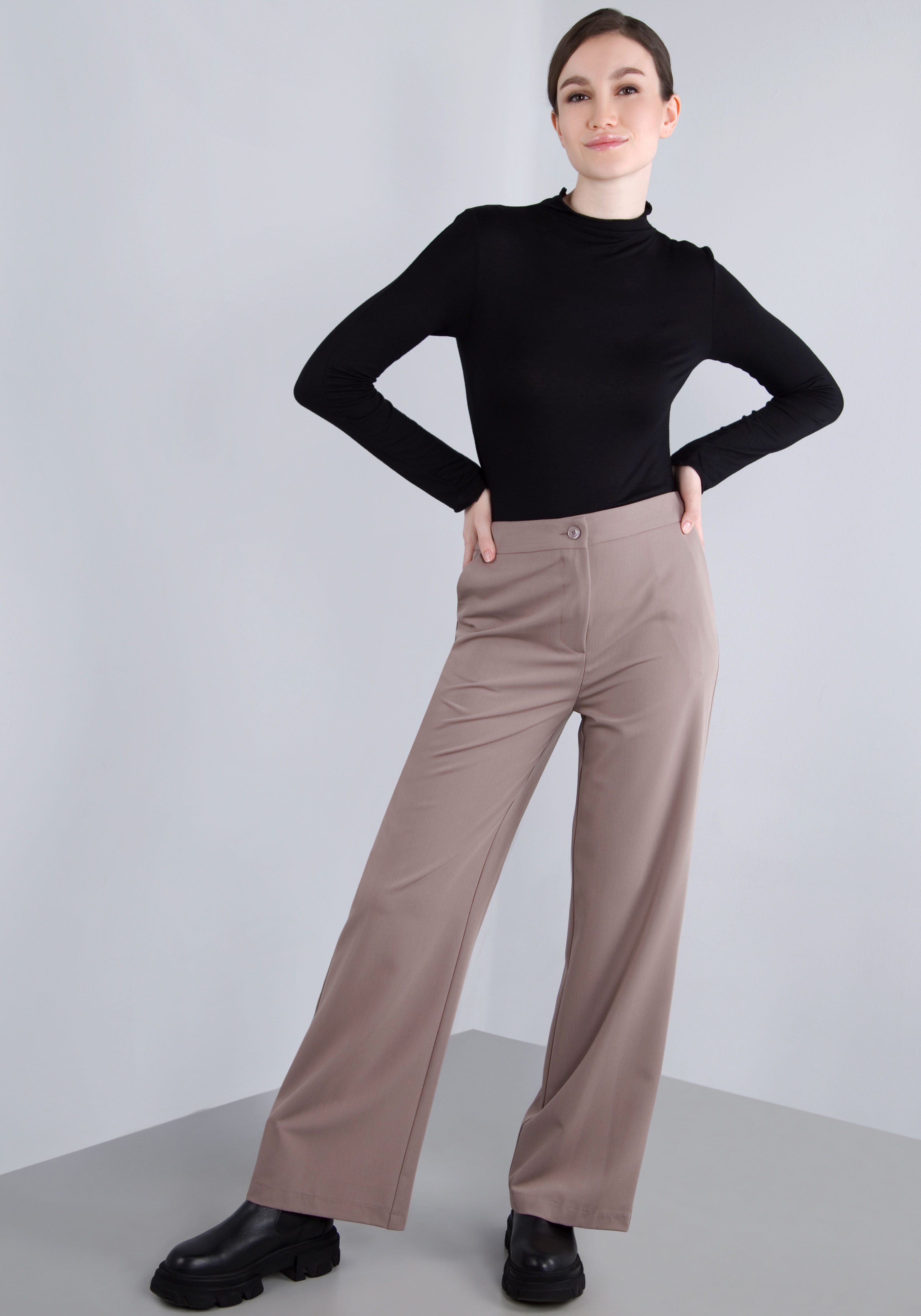 IMPERIAL Stoffen broek , casual wijde broek met elastische tailleband aan de achterkant