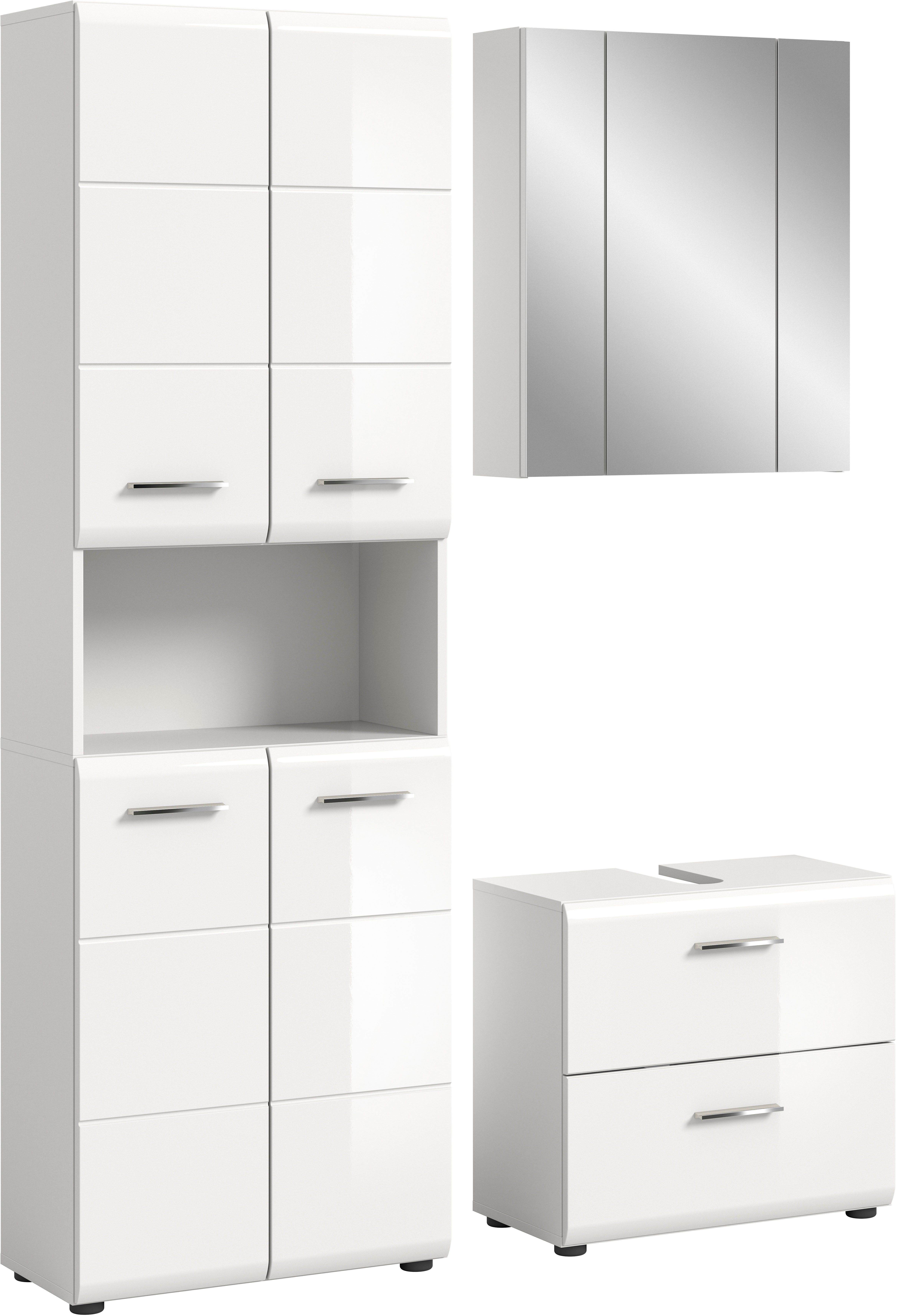 INOSIGN Badmeubelset FLORENZ, TOPSELLER!, 3-delige badcombinatie, hoogwaardige MDF-front