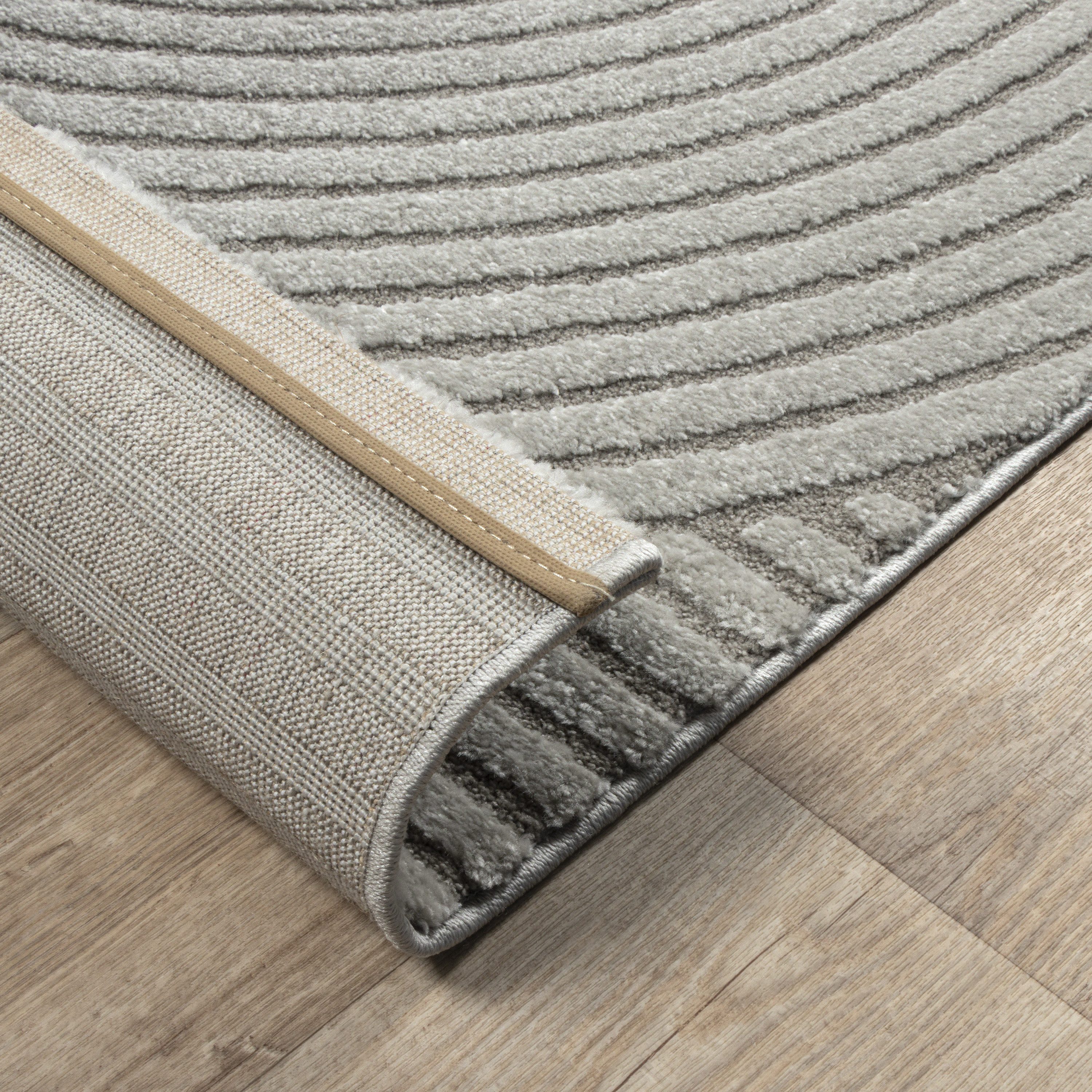 merinos Vloerkleed Elio moderne kortpolige tapijt met hoog-laag effect, 3d effect