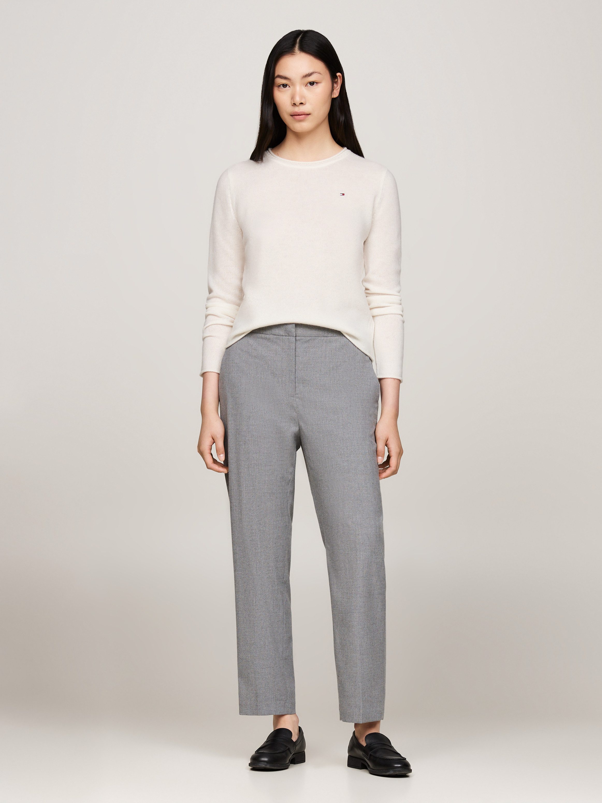 Tommy Hilfiger Gebreide trui SOFT WOOL C-NK SWEATER met logoborduring van 100% wol