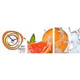 conni oberkircher´s beeld met klok orange power - vruchten met decoratieve klok, keuken, sprankelend (set) oranje