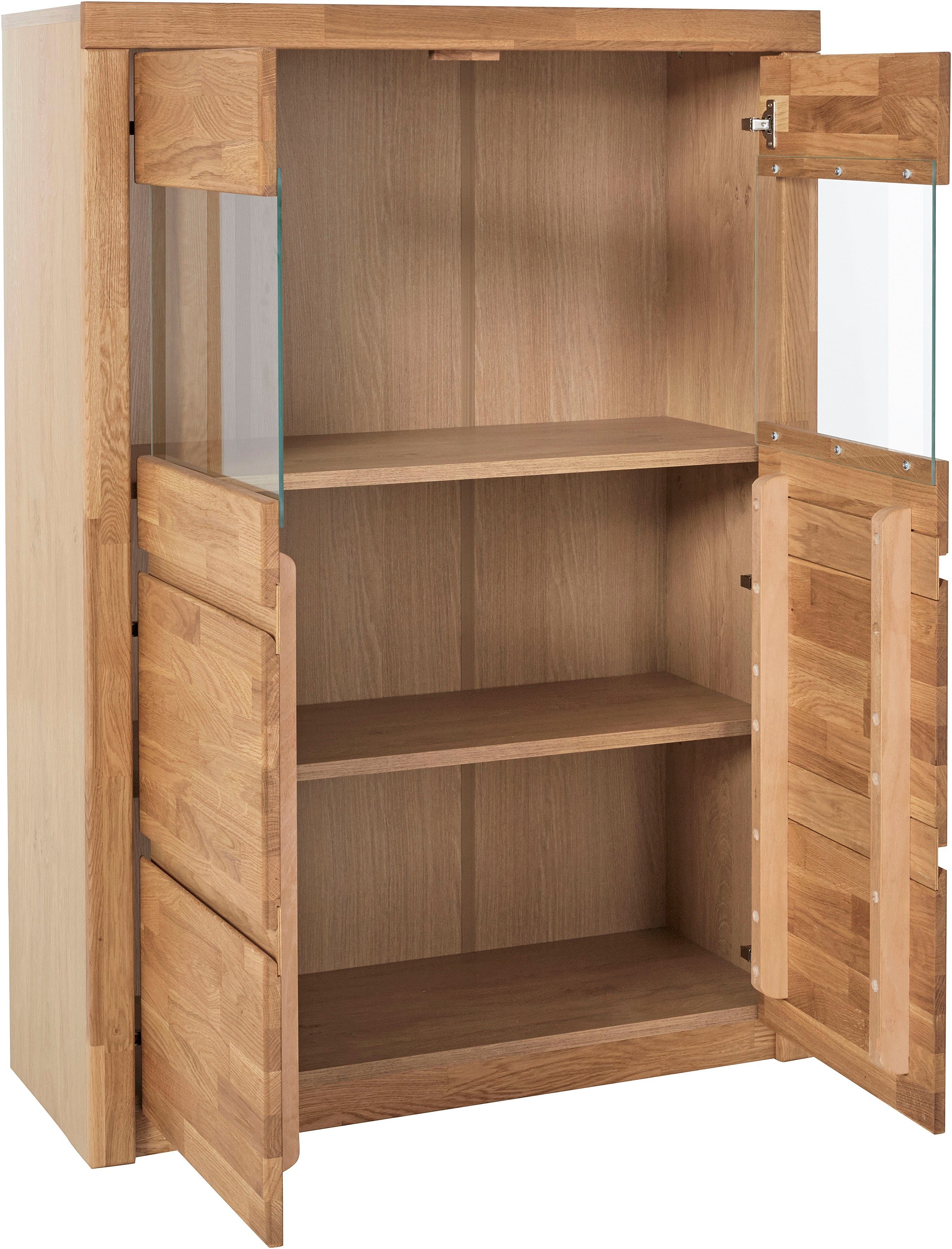 Home affaire Highboard Silkeborg mooie greeploze look, gedeeltelijk massief