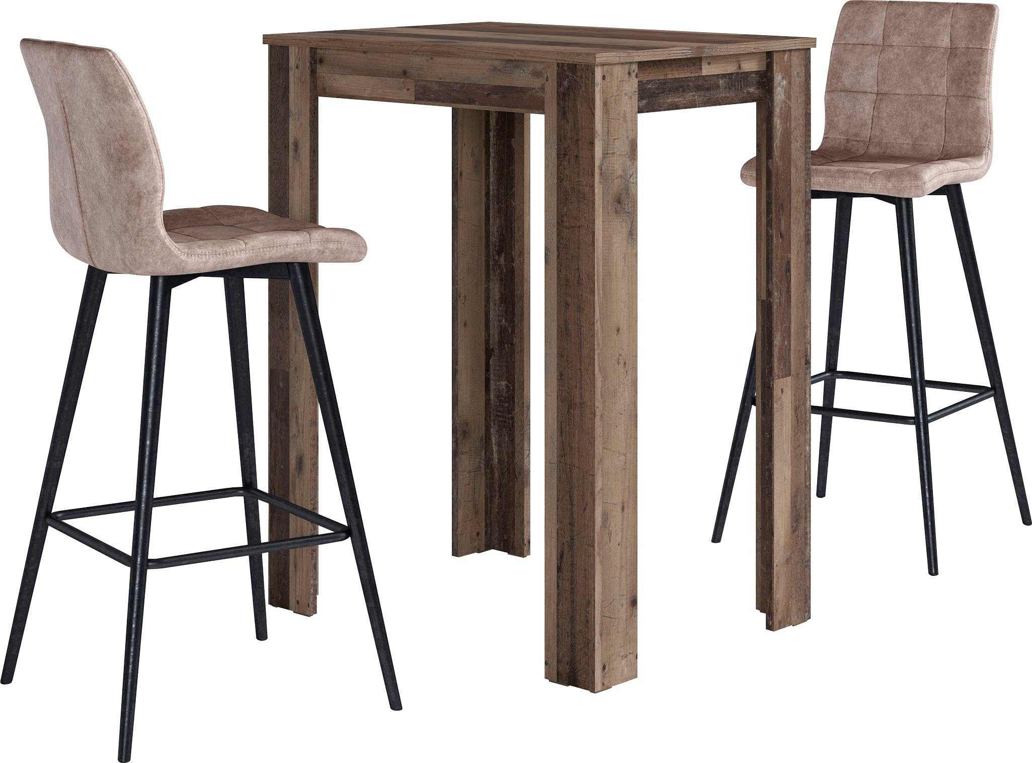 Homexperts Barkruk Sarah , overtrekstof van microvezel vintage of weefstof, met voetreling (set)