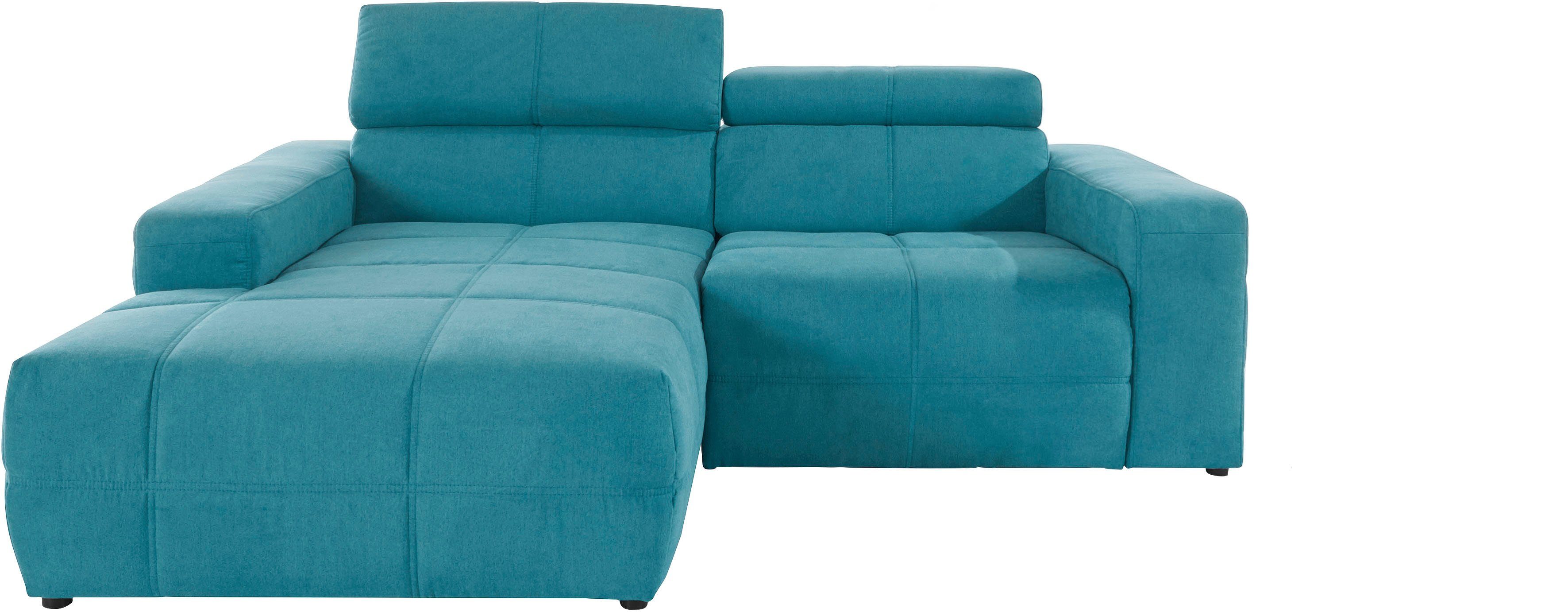 DOMO collection Hoekbank Brandon, incl. Hoofdsteunverstelling, B/D/H: 214/100/80 cm, L-Vorm