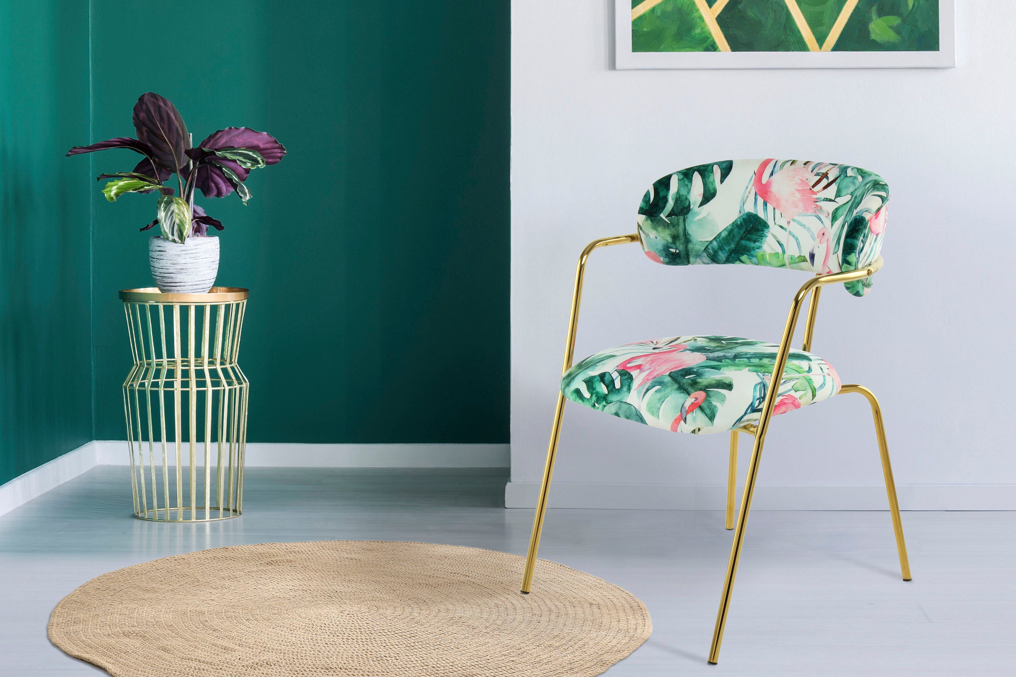 Kayoom Stoel Forest 425 2-delige set, fluweelzachte bekleding met hoog zitcomfort (set, 2 stuks) gestoffeerde stoelen groen