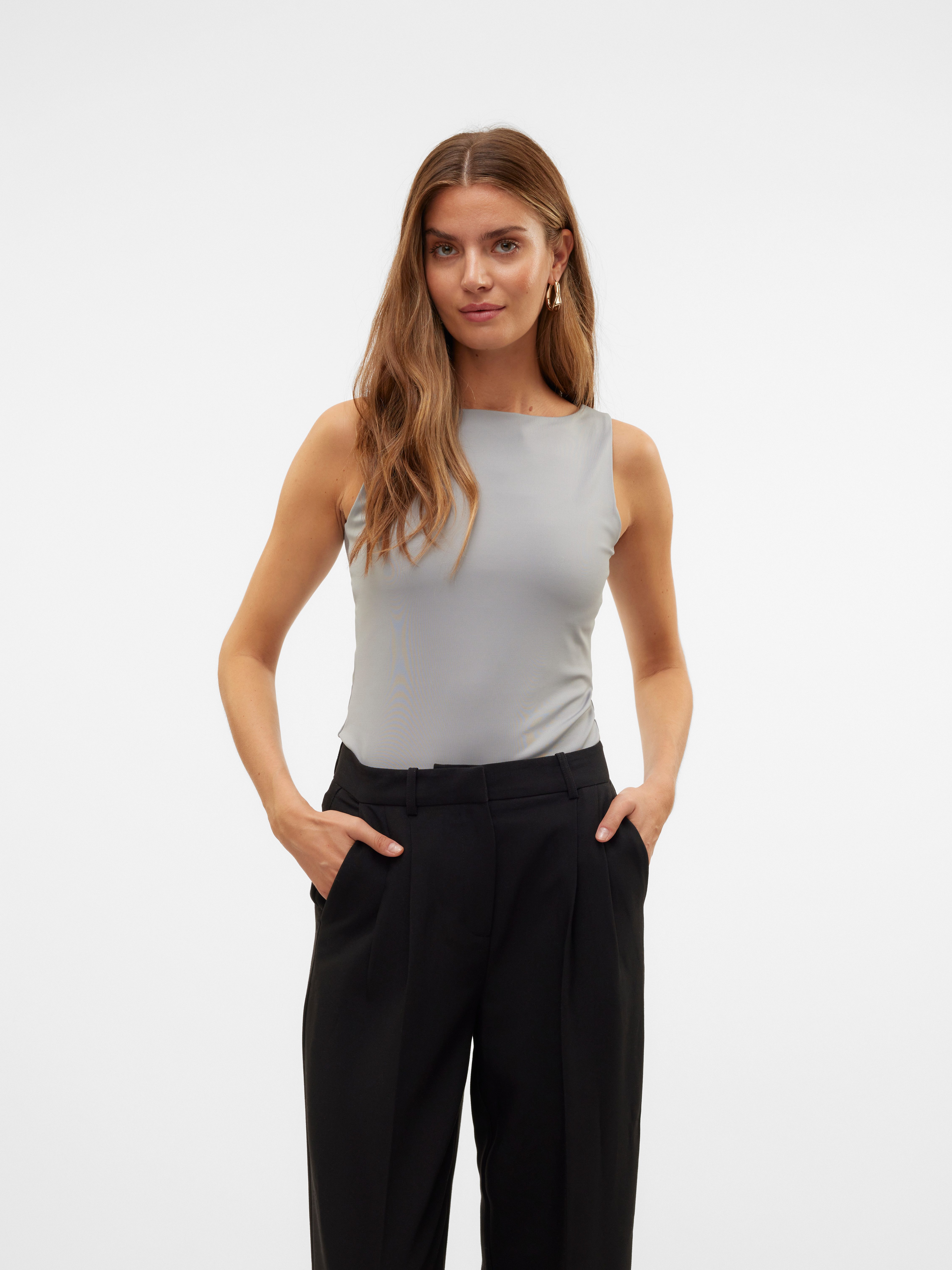 Vero Moda T-shirt VMMILLION SL SQUARE TOP 2-WAY JRS NOOS