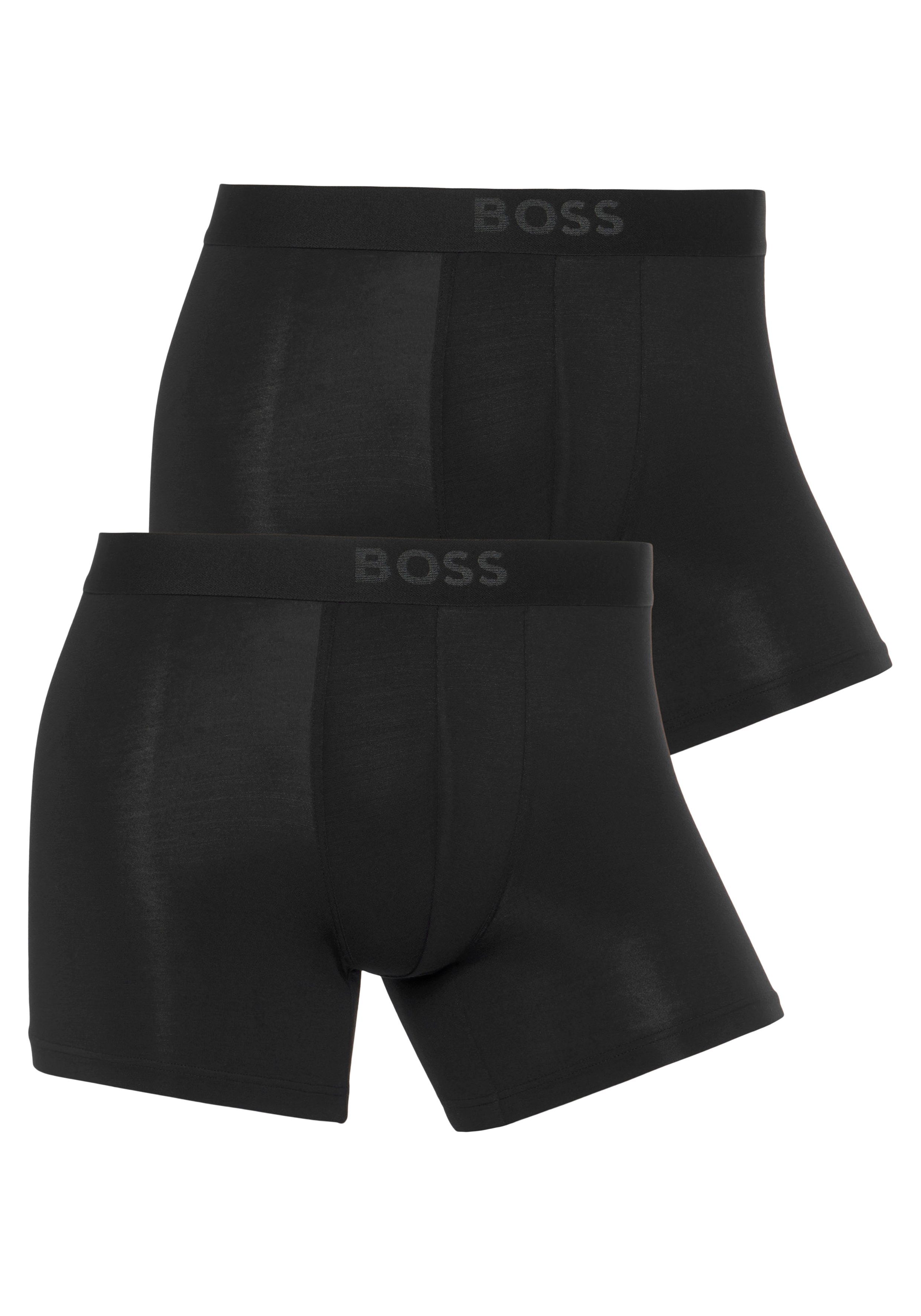 BOSS Boxershort BoxerBr 2P UltraSoft met tonale boss logo-elastisch tailleband (2 stuks, Set van 2)