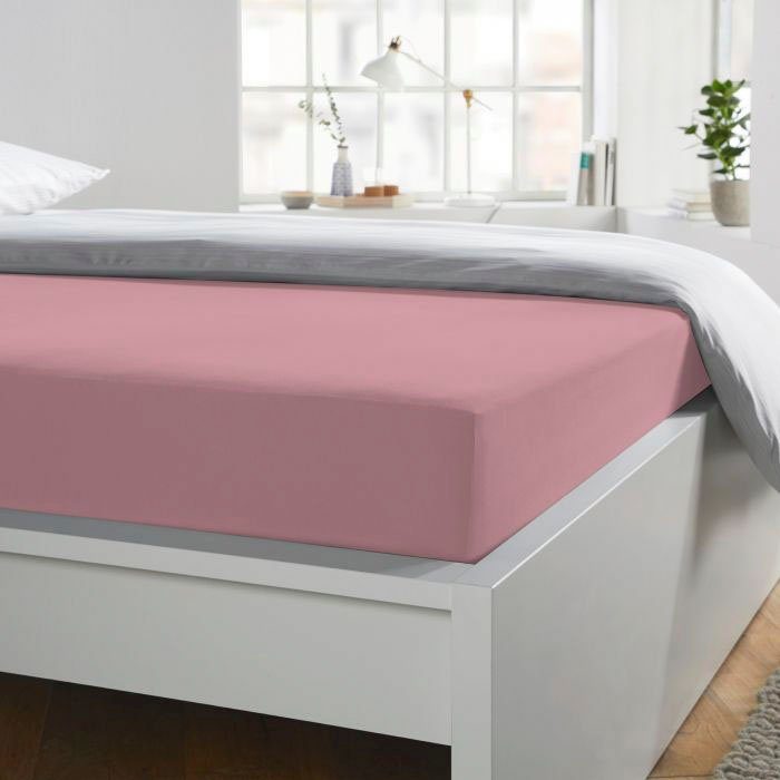 Schlafgut Hoeslaken Mako-jersey van 100% katoen, bedlakens voor matrassen tot 20 cm hoogte, in 90x200, 140x200 of 180x200 cm (1 stuk)