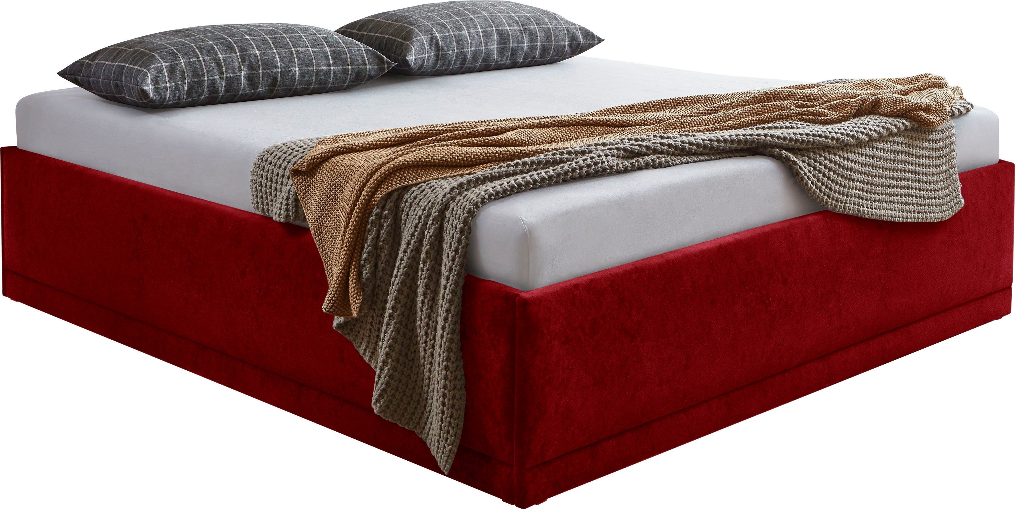 Westfalia Polsterbetten Gestoffeerd bed Texel Comforthoogte met sierkussen, bedkist bij uitvoering met matras