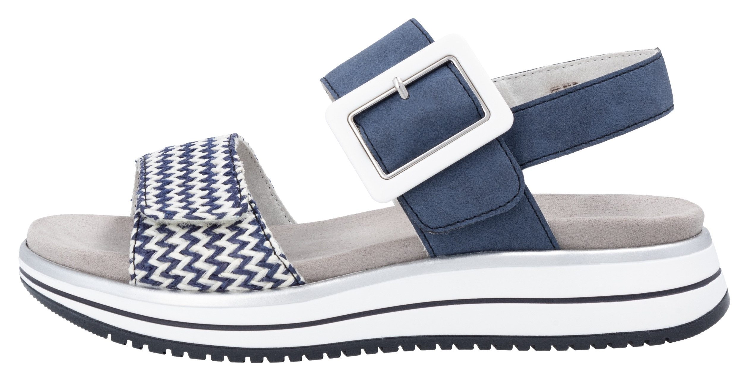 Remonte Sleehaksandaaltjes ELLE-Collection , zomerschoen, sandalen, comfortschoen met praktische klittenbandsluitingen