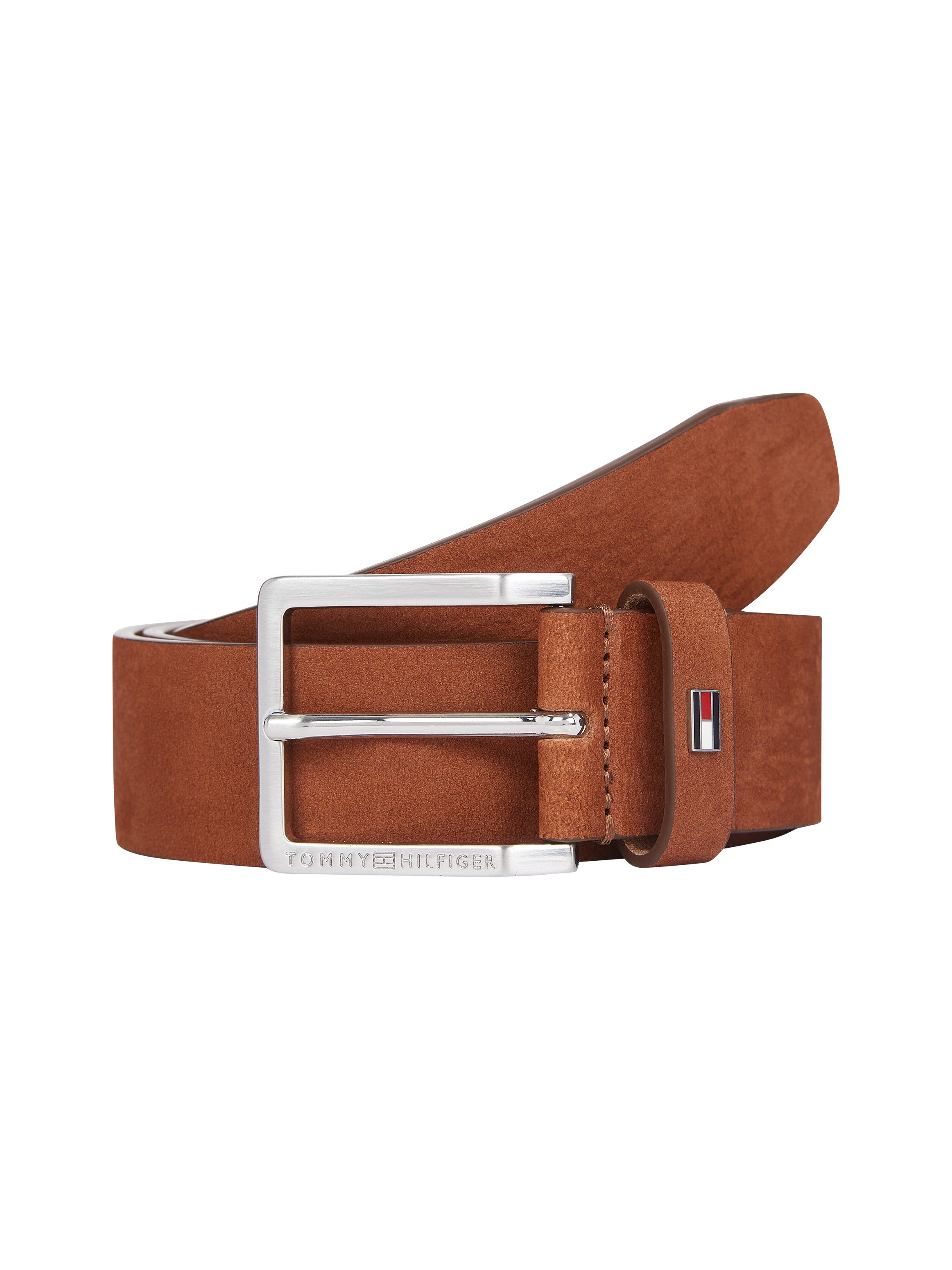 Tommy Hilfiger Leren riem OLIVER NUBUCK 3.5 Metalen patch eenvoudige doornsluiting