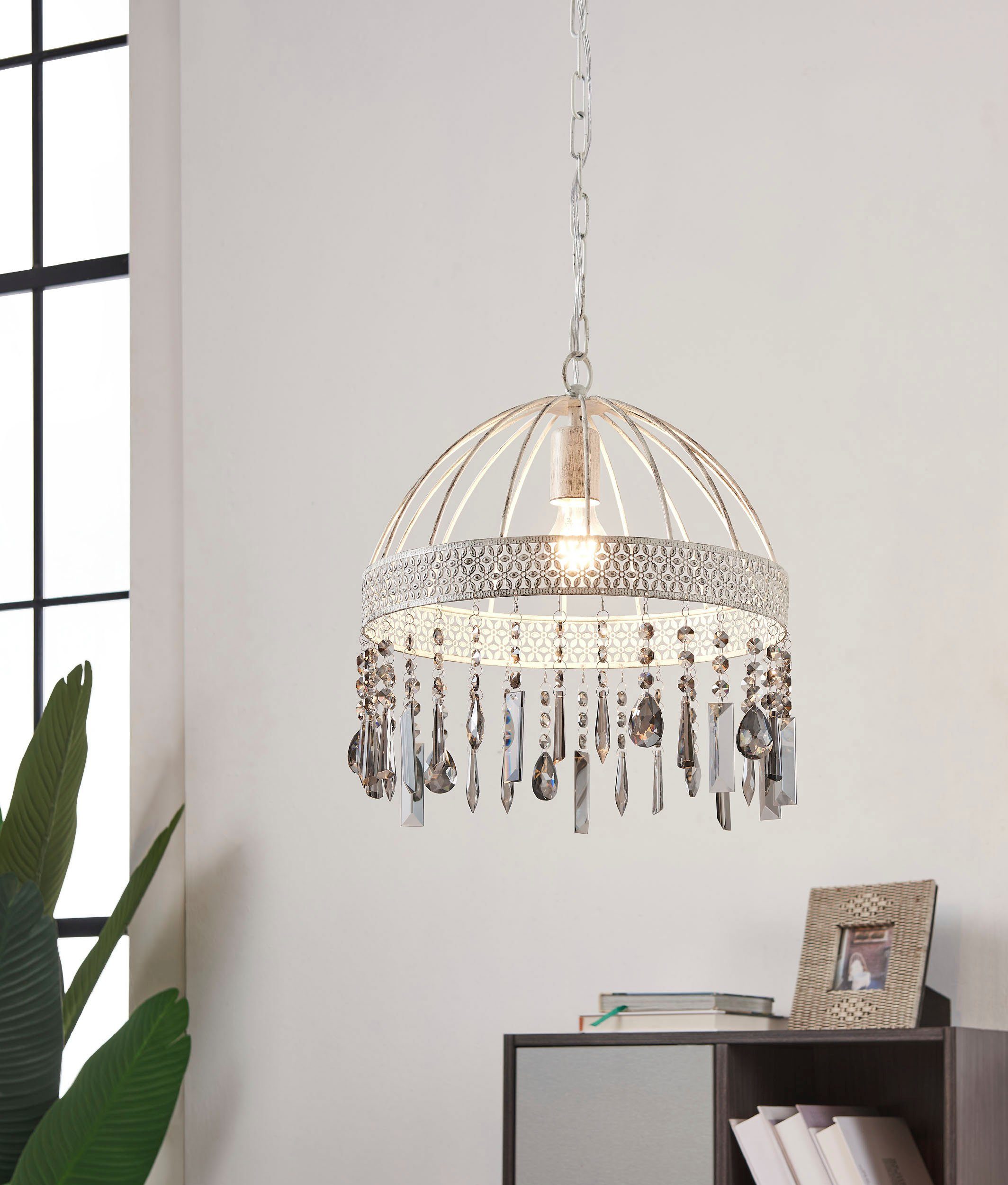 EGLO Hanglamp STEELEVILLE Hanglamp in bruin en wit van staal - excl. E27 - 1X40W (1 stuk)