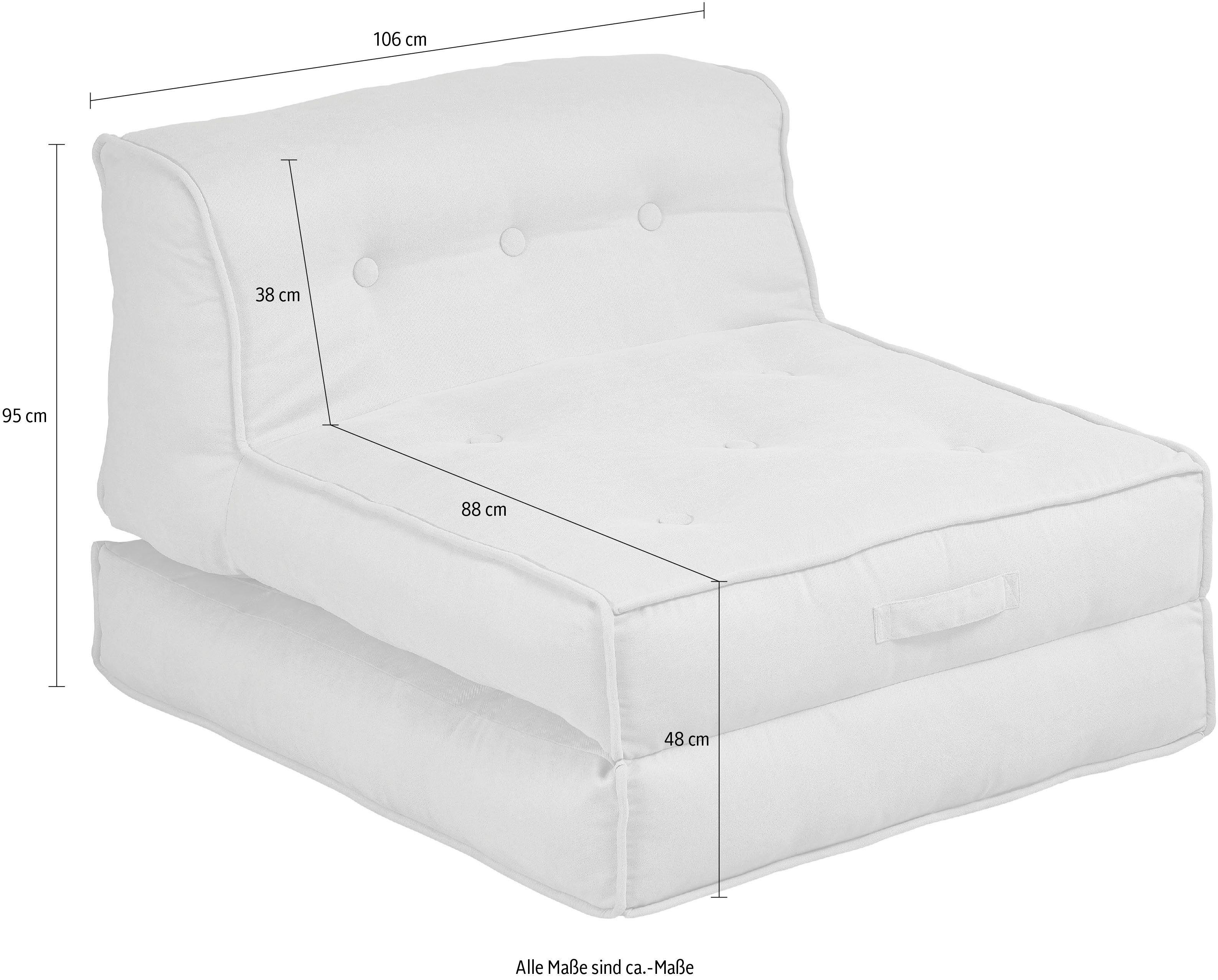 INOSIGN Fauteuil Pia Loungestoel in 2 afmetingen, met slaapfunctie en poef-functie.
