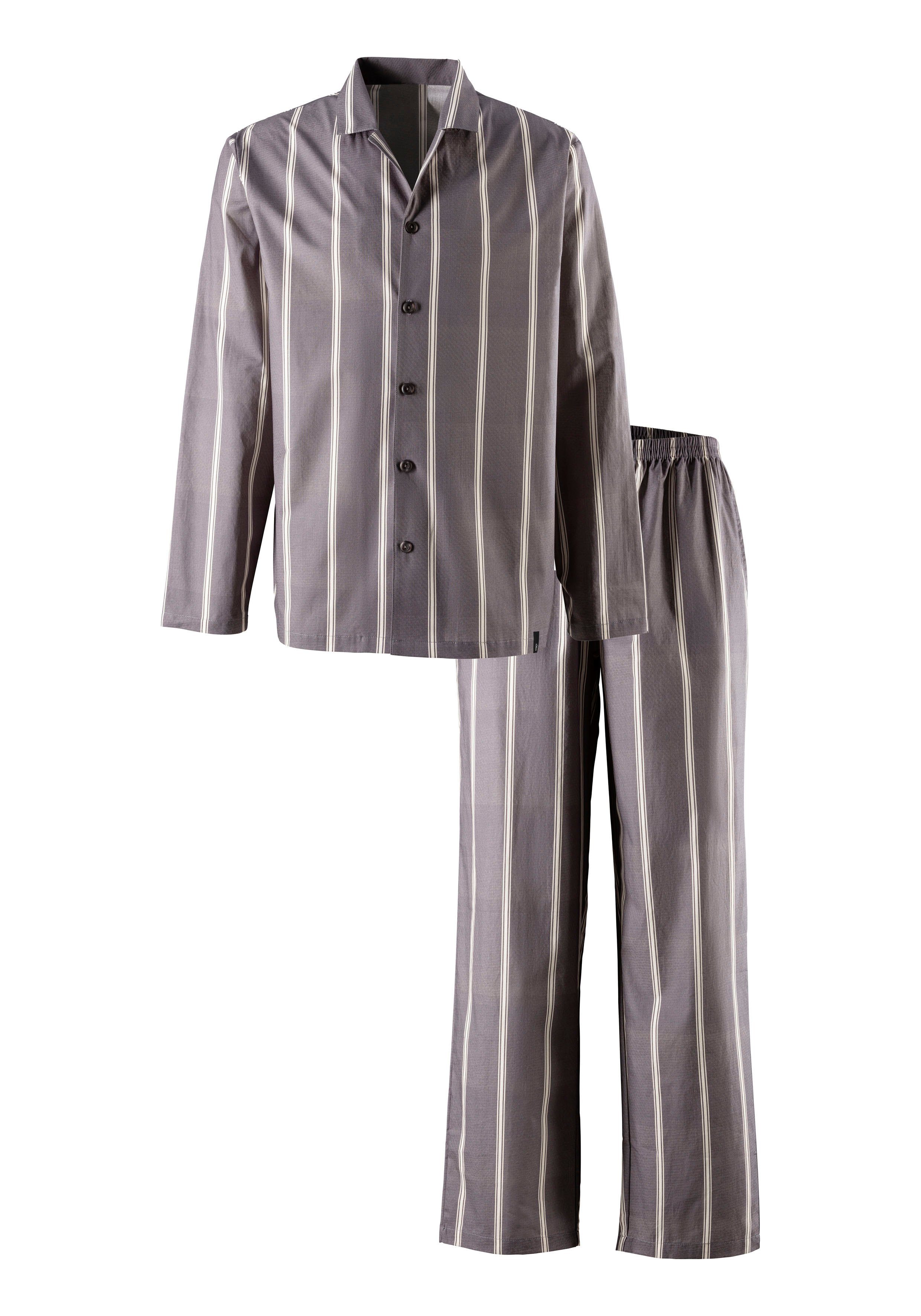 s.Oliver RED LABEL Beachwear Pyjama Pyjama met strepen en modieuze reverskraag (2-delig, 1 stuk)