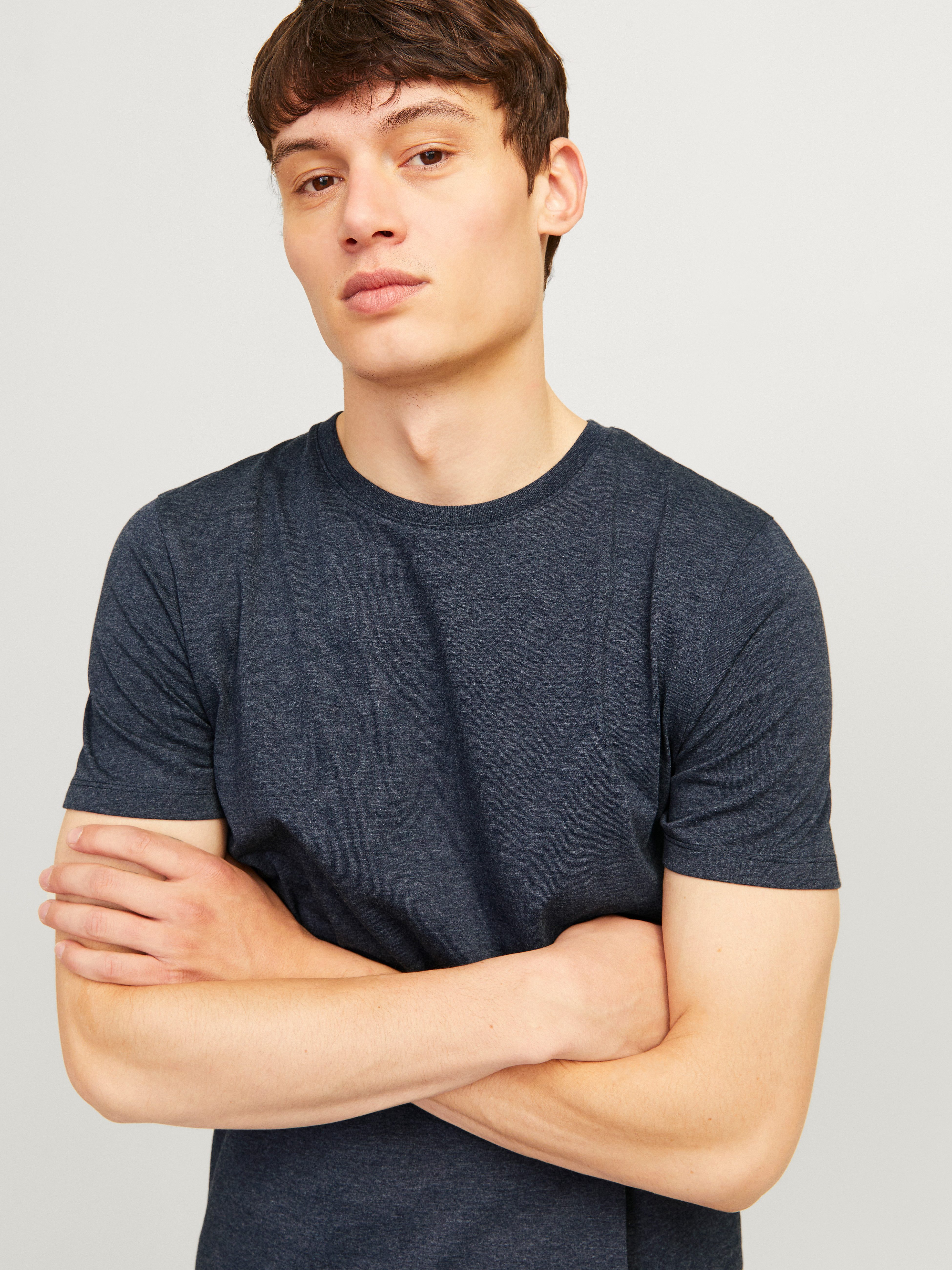 Jack & Jones Shirt met ronde hals JJEORGANIC MELANGE TEE SS O-NECK NOOS