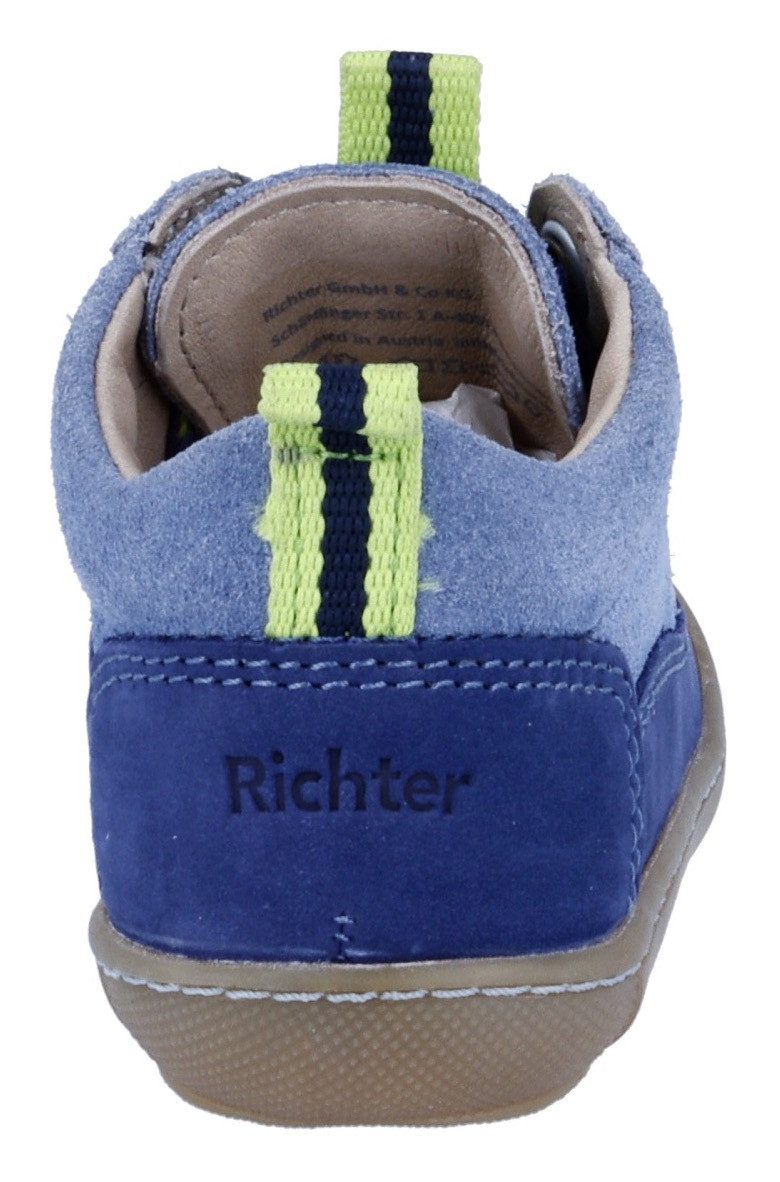 Richter Babyschoentjes Maxi WMS: gemiddeld Veterschoen met gekleurde inzet, maat sjabloon om te downloaden