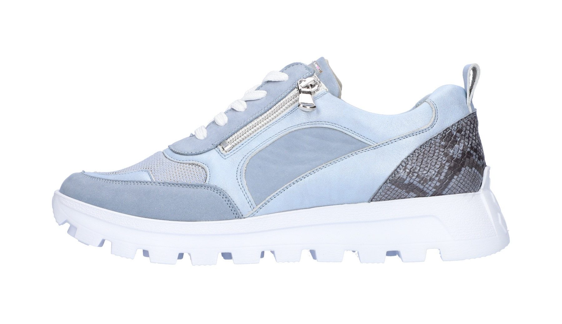 Waldläufer Plateausneakers H-AJALA , lage schoen, veterschoen, vrijetijdsschoen met contrasterende afwerkingen, breedte h