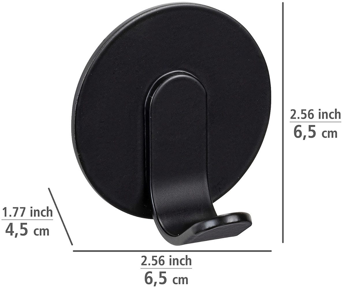 WENKO Wandhaak Turbo-Loc® model Uno Bivio Plakhaak van aluminium voor badkamer en gasten-WC, bevestiging zonder boren (set, 3 stuks)