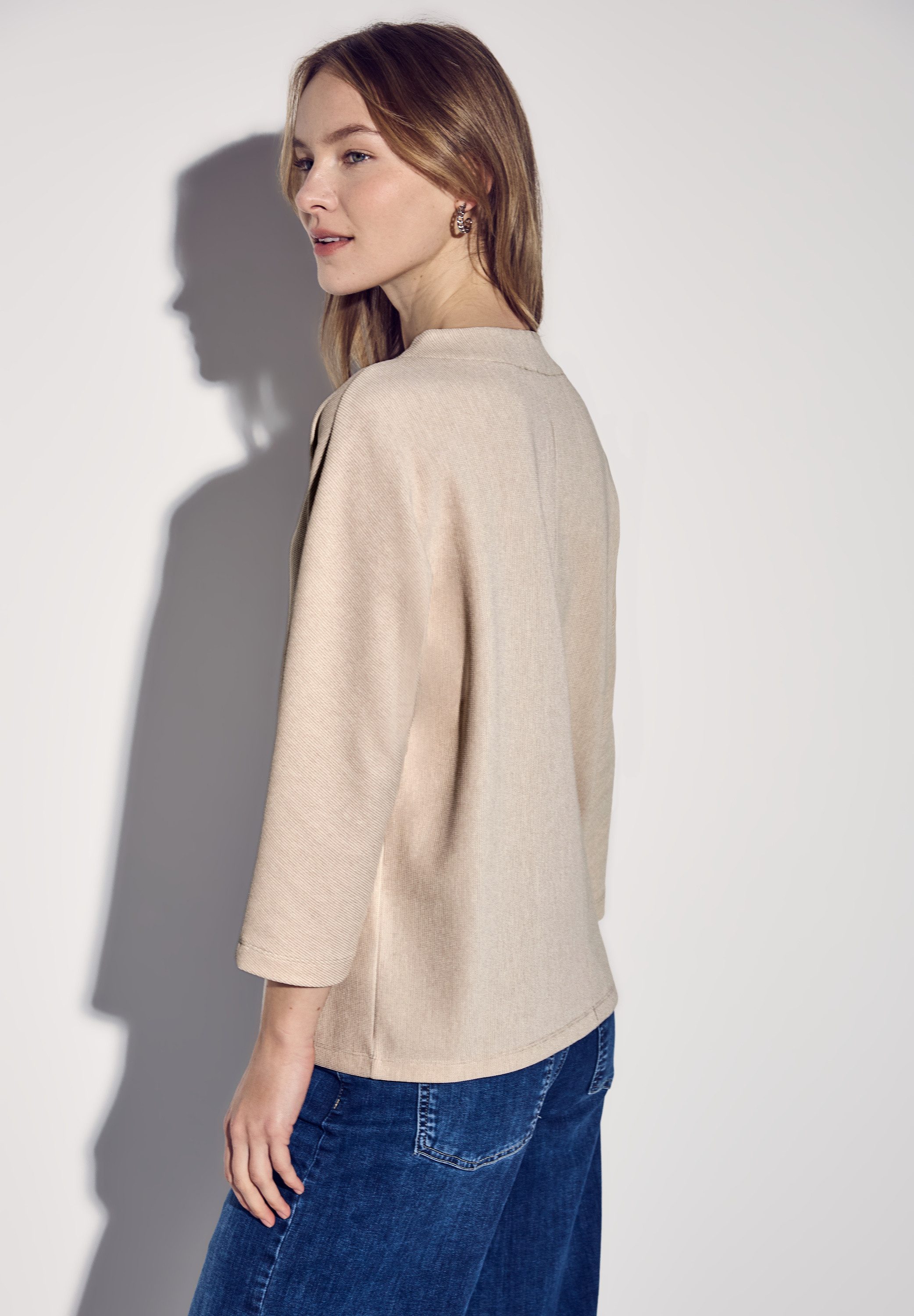 STREET ONE Shirt met 3/4 mouwen 3/4 mouw met fijne structuur