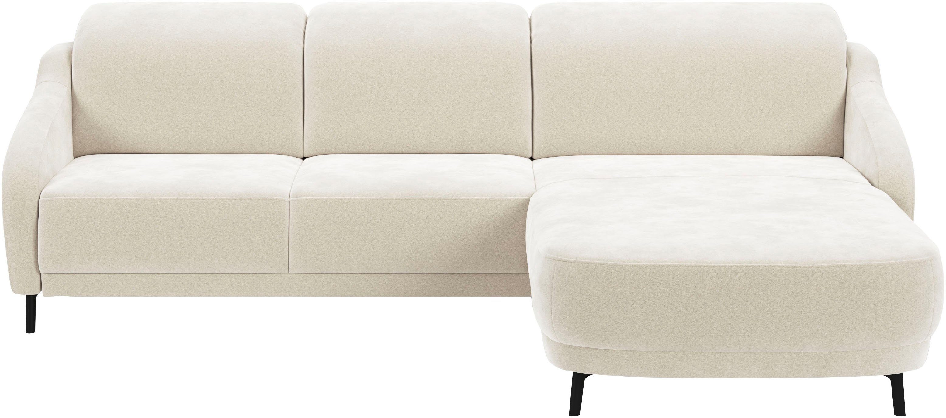 sit&more Hoekbank Blues L-vorm naar keuze met klaptafel en usb beige, hoekbanken, Incl.hoofdsteunverstelling-zonder klaptafel-zonder USB (A+C)-zonder