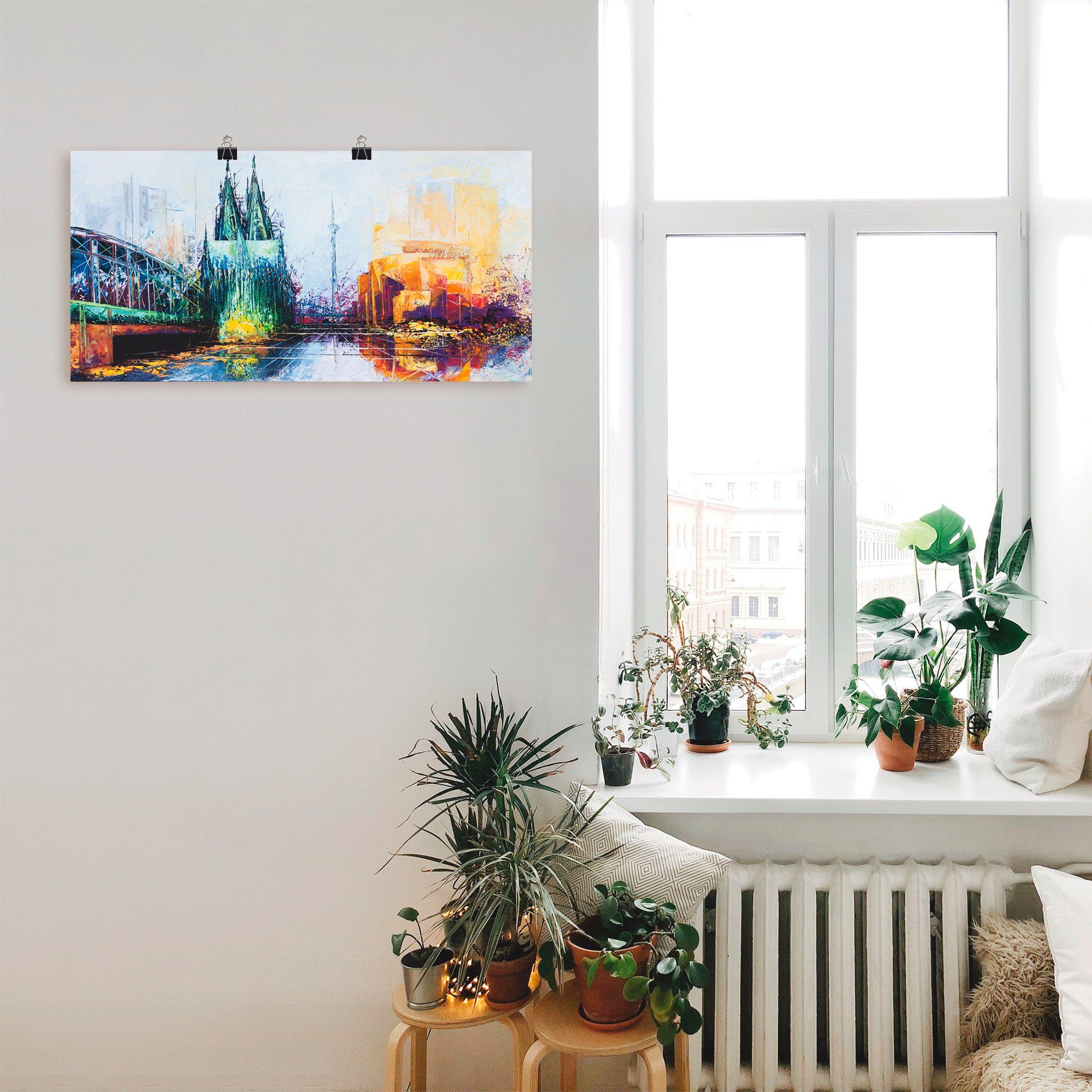 Artland Artprint Keulen Skyline als artprint op linnen, poster in verschillende formaten maten