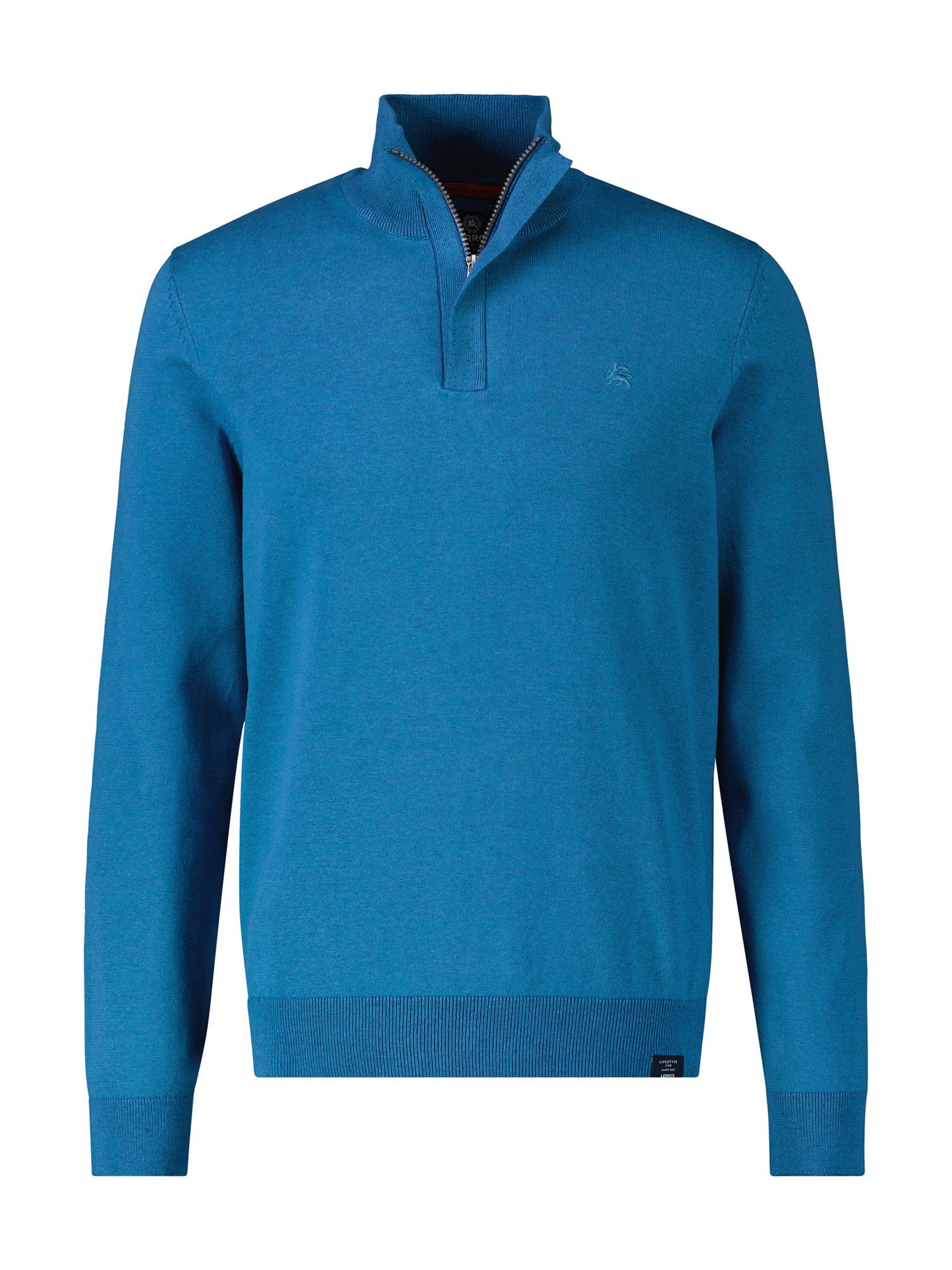 Lerros Gebreide trui LERROS troyer in twist-brei heren truien maat S blauw