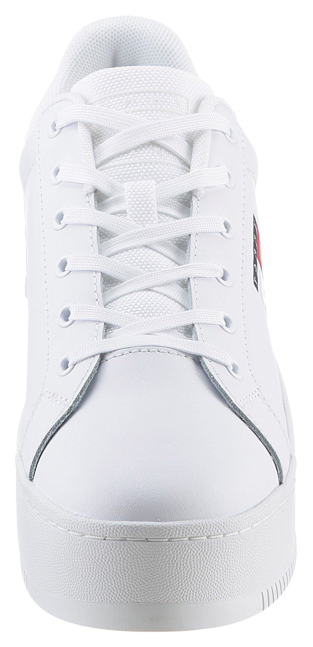 TOMMY JEANS Plateausneakers TJW FLATFORM ESS , vrijetijdsschoen, halfschoen, veterschoen met gepolsterde schacht