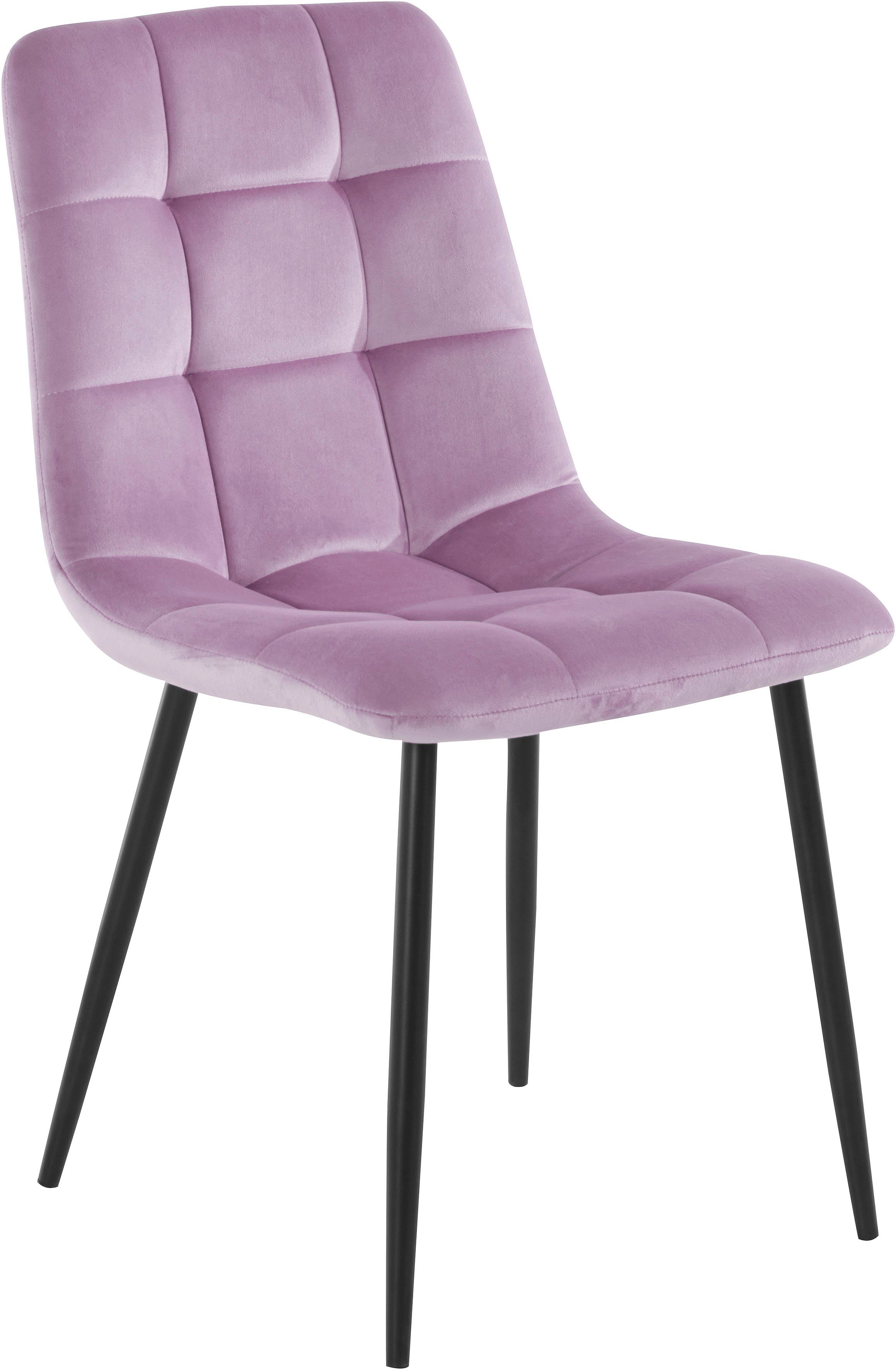 Homexperts Eetkamerstoel Kelly Bekleding in fluwelen stof, keukenstoel (set, 2 stuks)