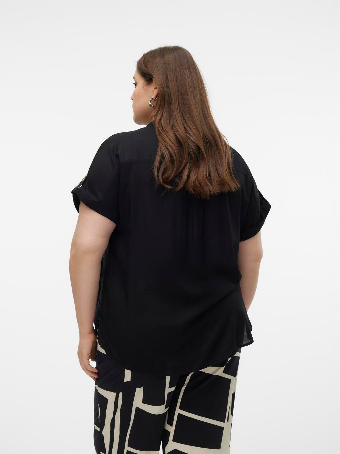 Vero Moda Curve Blouse met korte mouwen VMCBUMPY S S SHIRT WVN GA CUR NOOS