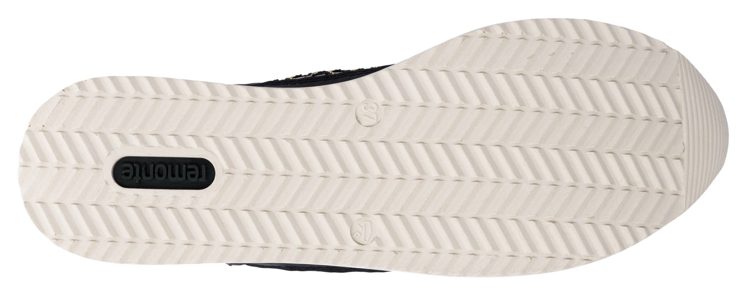 Remonte Plateausneakers , vrijetijdsschoen, lage schoen, veterschoen, vegan, contrastafwerking