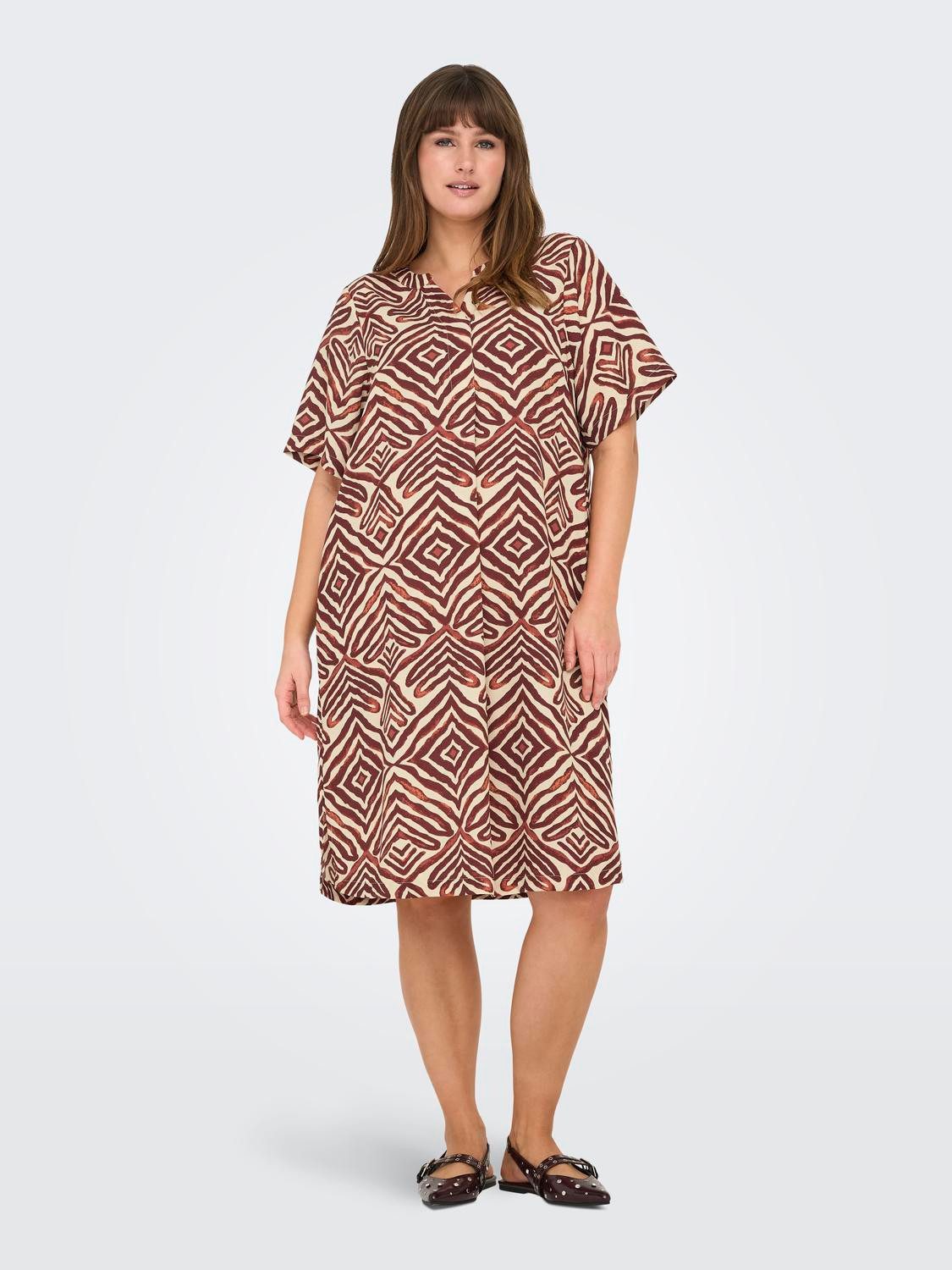 ONLY CARMAKOMA Zomerjurk CARSHILLA 2/4 KNEE DRESS VIS AOP BS