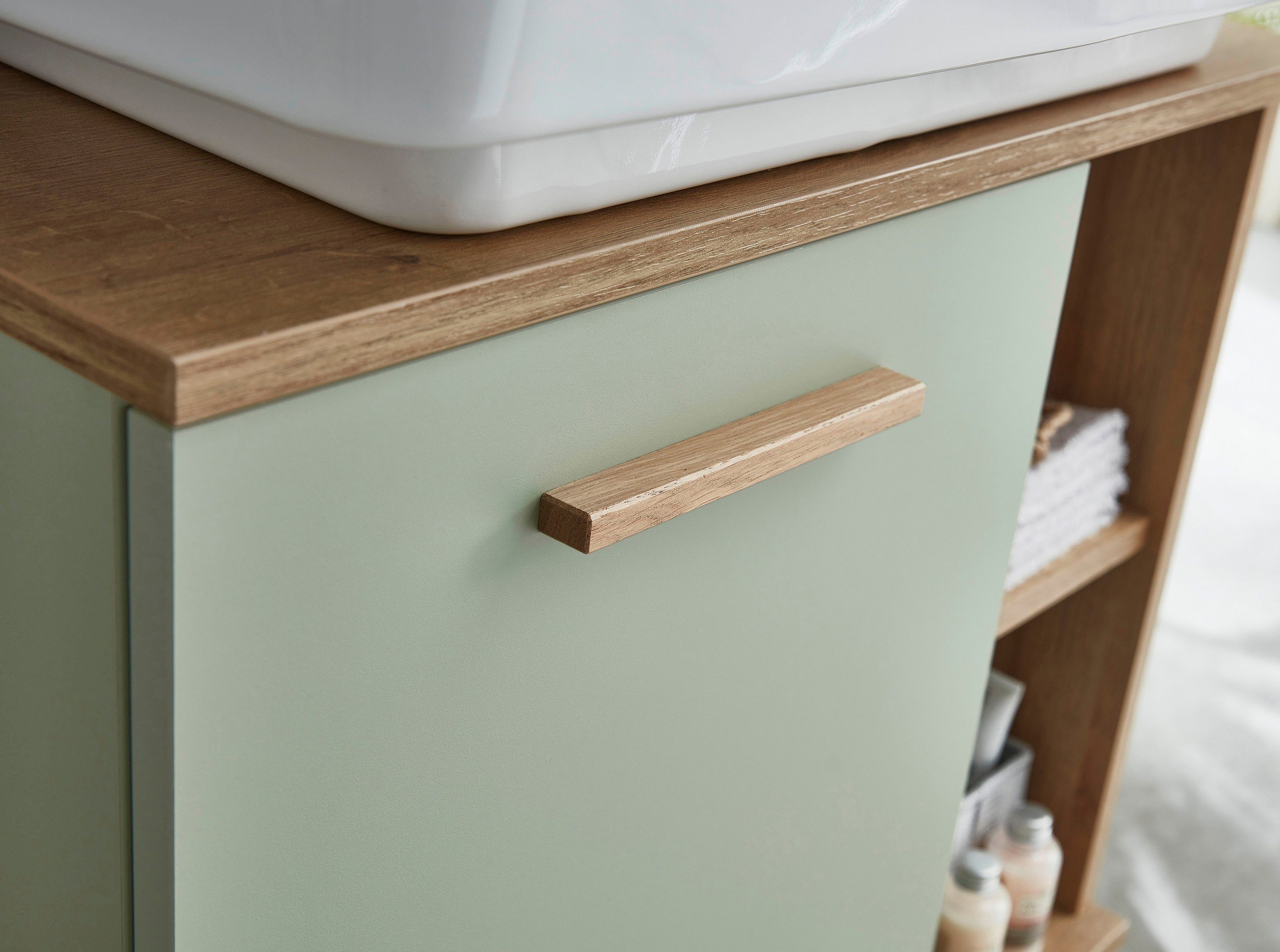 Saphir Hangend kastje Quickset badkamerkast 50,5 cm breed met 1 deur en 2 glazen legplanken