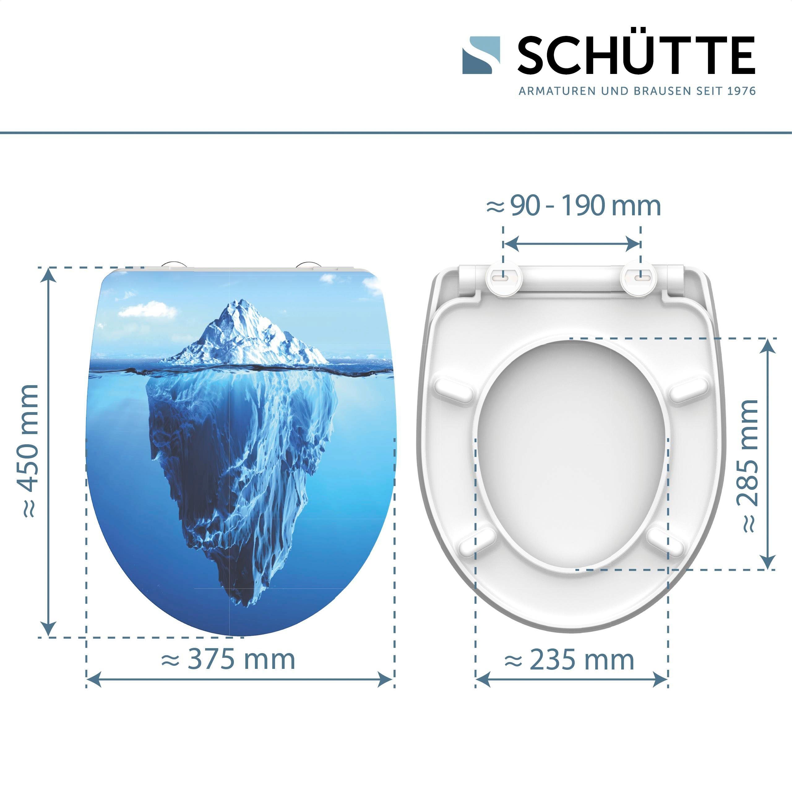 Schütte Toiletzitting Iceberg Duroplast, met softclosemechanisme en snelsluiting, High gloss