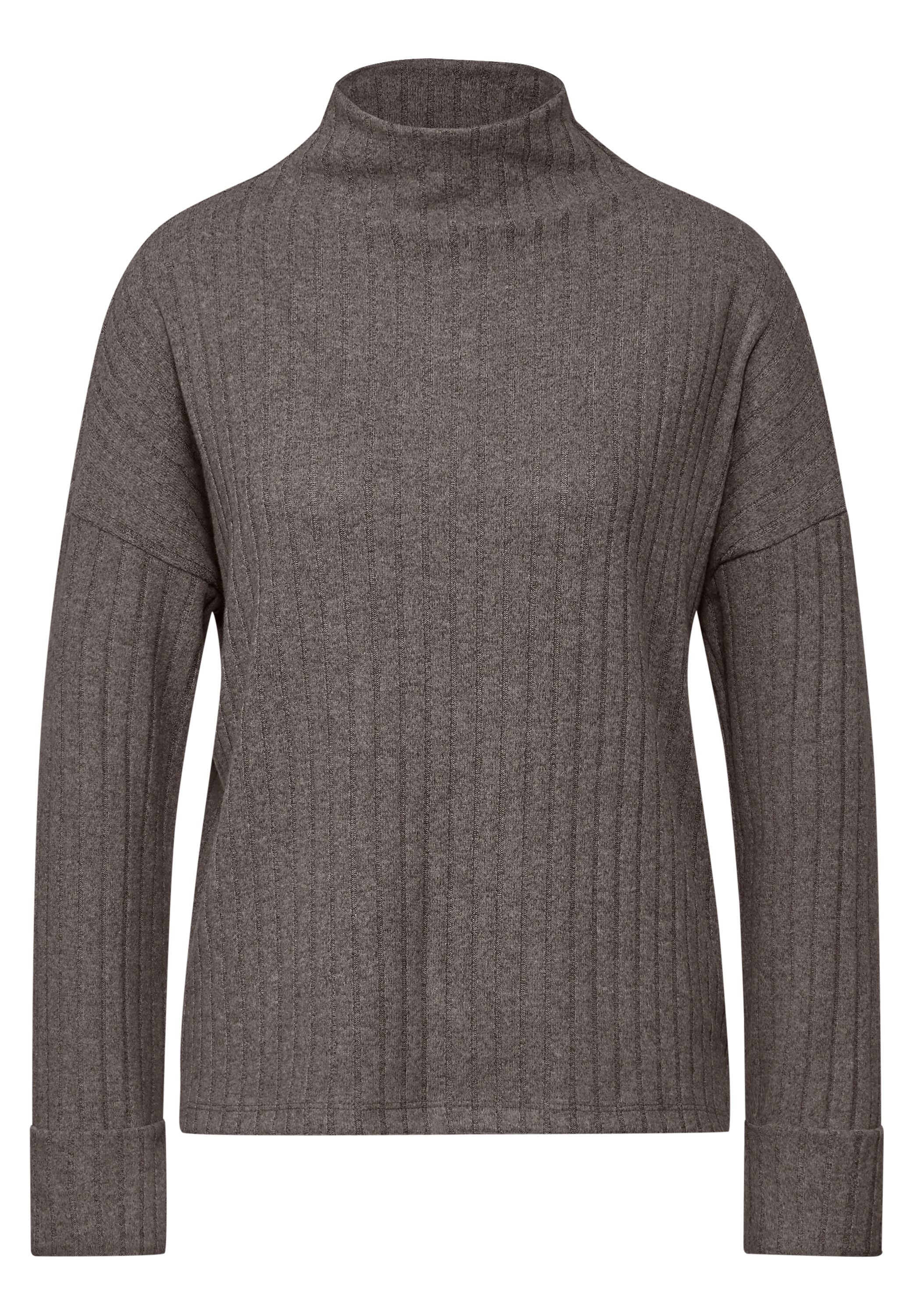 STREET ONE Shirt met lange mouwen met ribstructuur