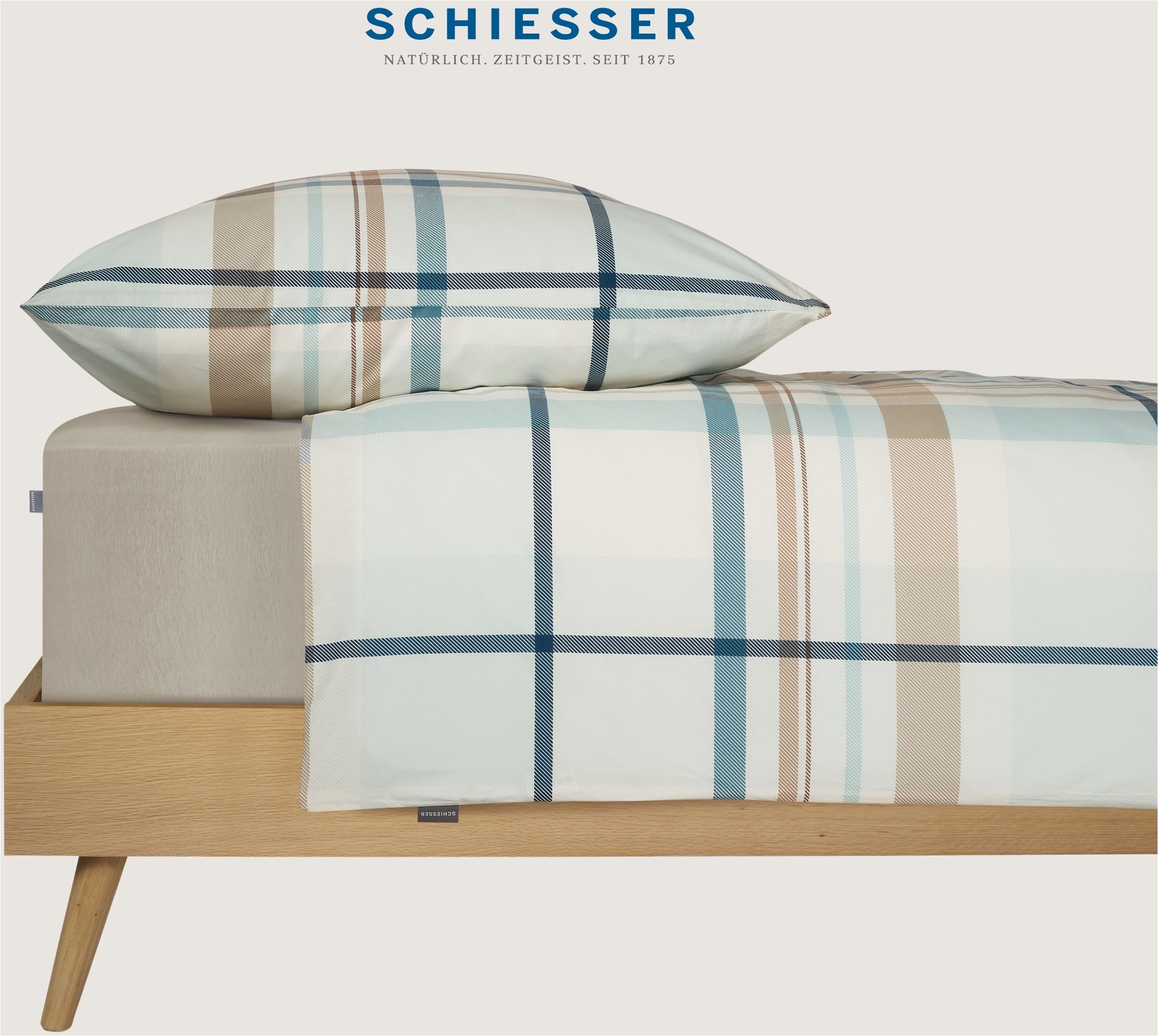 Schiesser Hoeslaken Flexi van 95% katoen en 5% elastaan in topkwaliteit geschikt voor hoge matrassen en boxspringbedden, made in green (1 stuk)