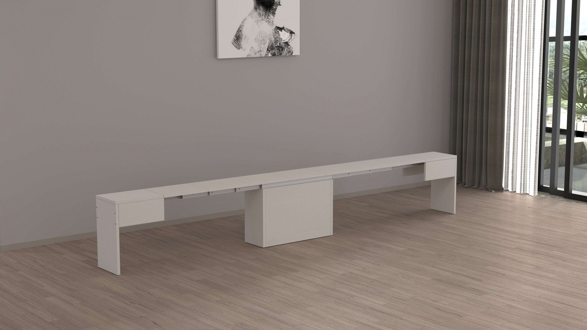 INOSIGN Zitbank Praktika, Zitbank, Bank met uittrekfunctie, uittrekbaar van 66 naar 290 cm (1 stuk)
