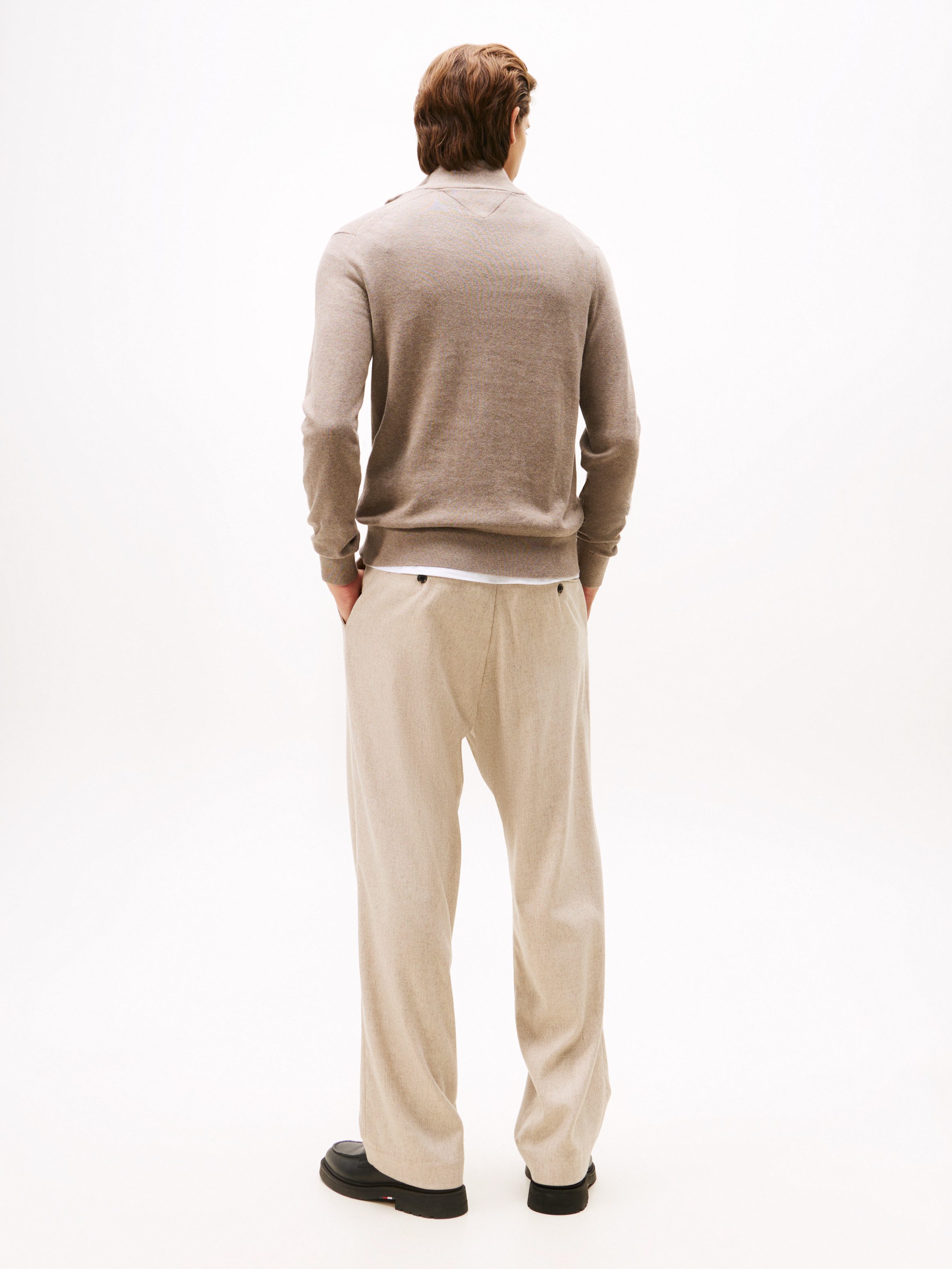 Tommy Hilfiger Schipperstrui PIMA ORG CTN CASHMERE ZIP MOCK
