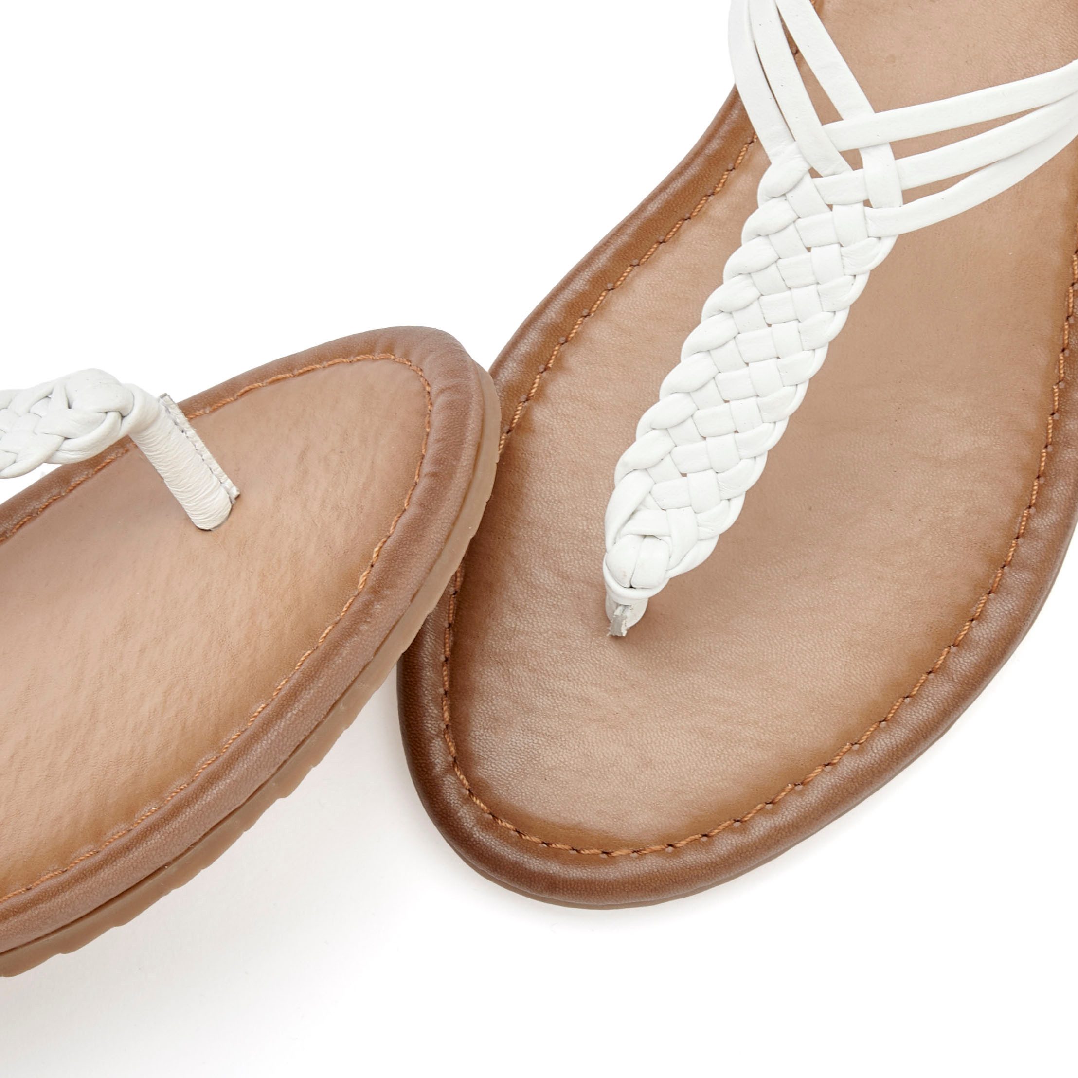 Vivance Teenslippers Sandalette, zomerschoen, sandaal van leer met vlecht-look