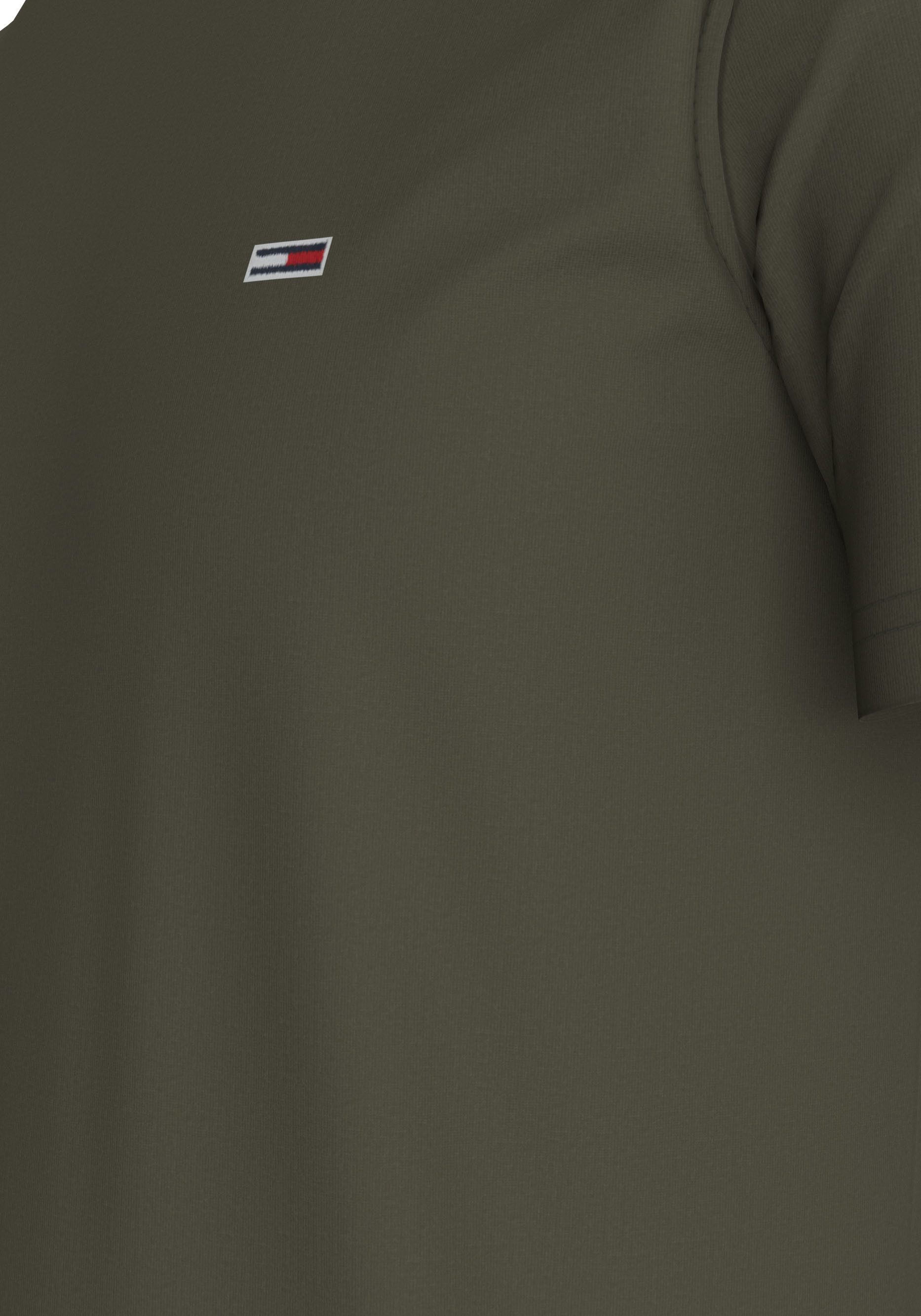 TOMMY JEANS T-shirt TJM ESSENTIAL SOLID TEE met ronde hals en subtiele logo-vlag