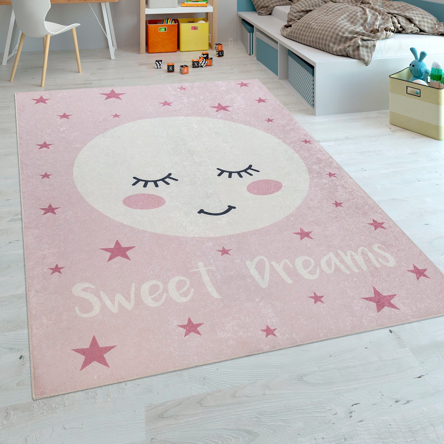 molen waarom niet Onderstrepen Paco Home Vloerkleed voor de kinderkamer Aleyna 103 Kinderdesign, schattig  maanmotief met een opschrift, kinderkamer koop je bij | OTTO