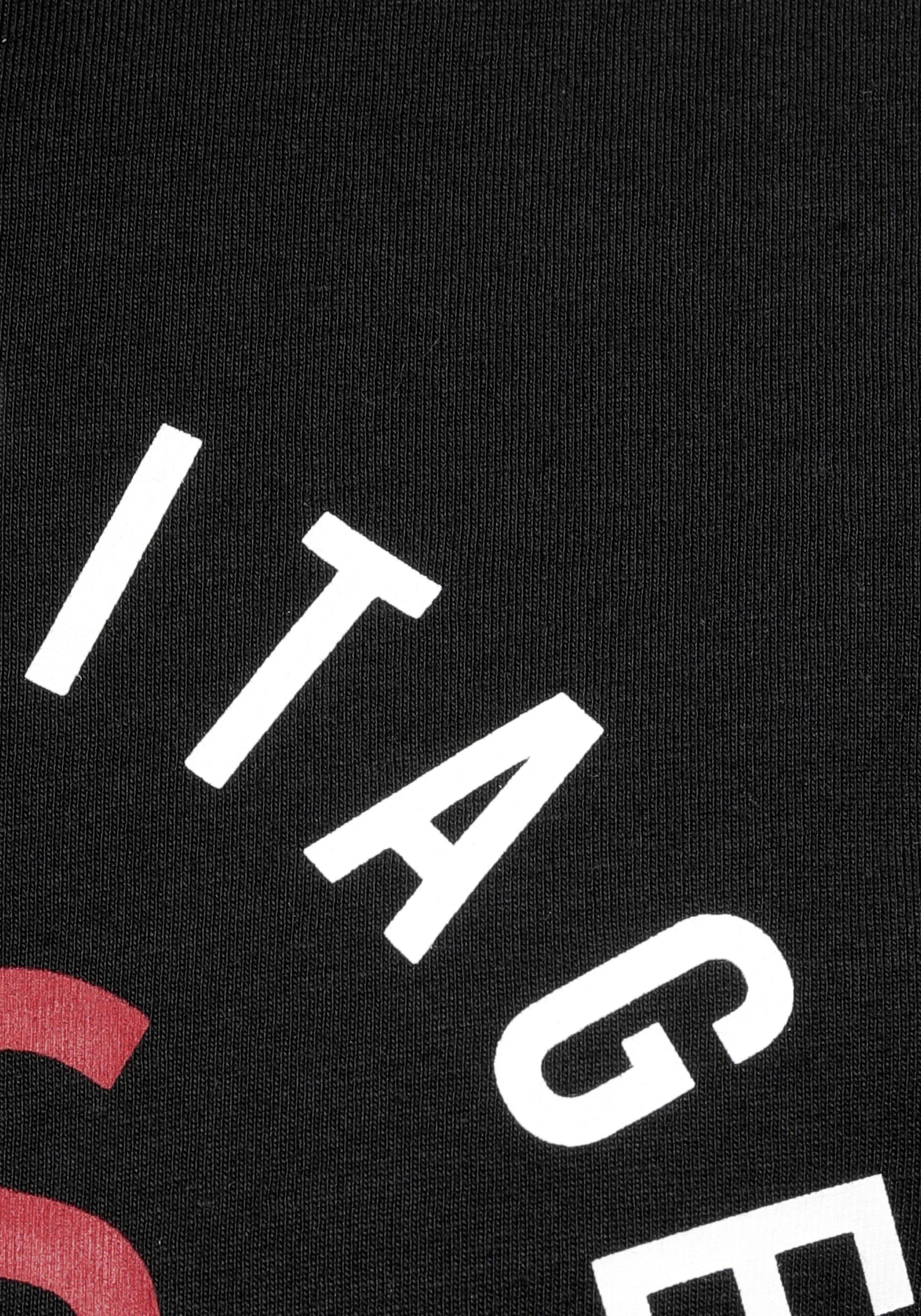 H.I.S Shirt met ronde hals Korte mouwen, smalle pasvorm, met print, ronde hals, van katoen