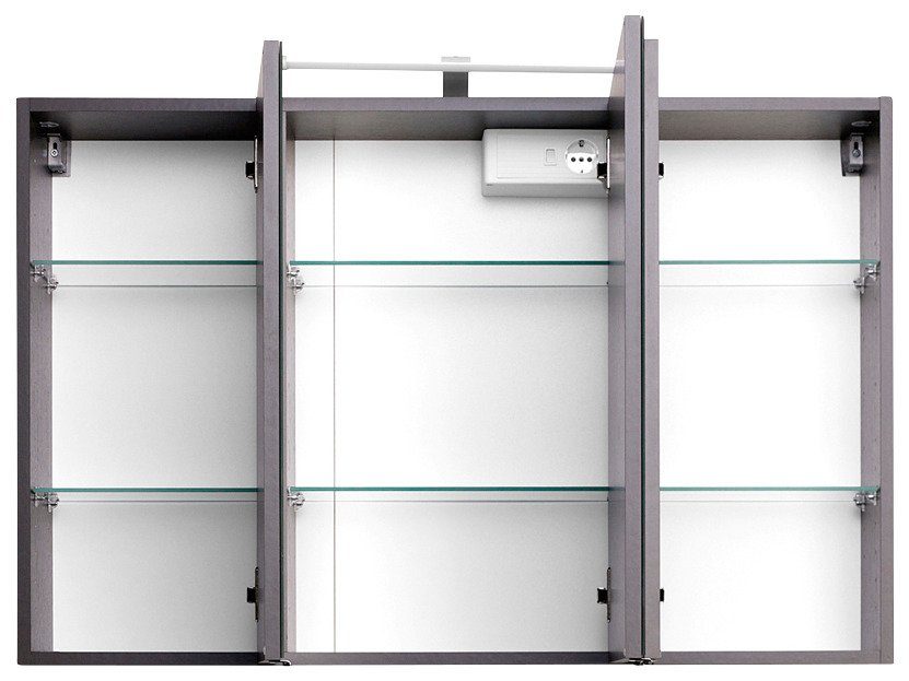 welltime Badkamerserie Florida Wastafelmeubel breedte 100 cm en spiegelkast (2-delig)