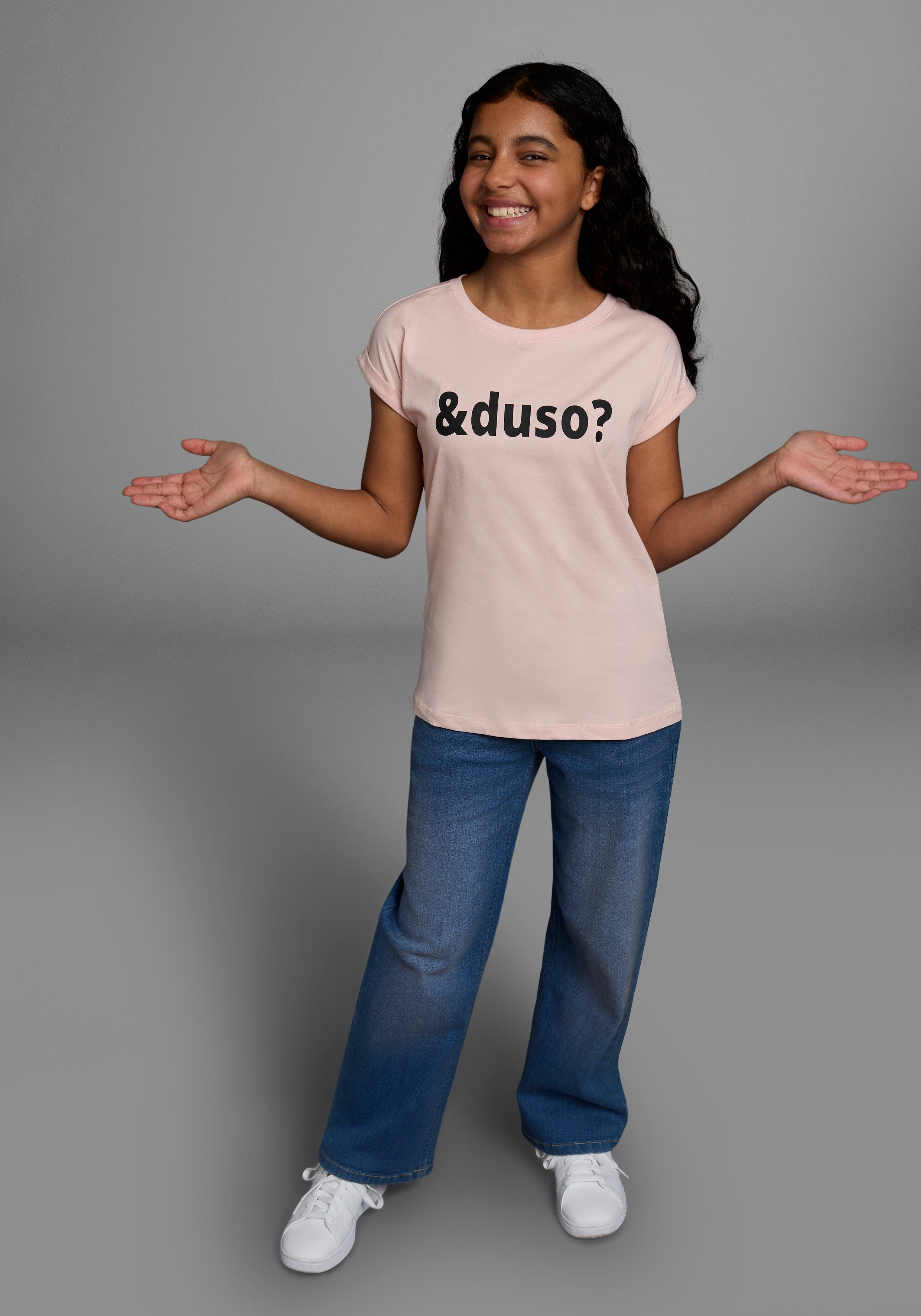 KIDSWORLD T-shirt &duso? korte mouwen, bedrukt, ronde hals, van katoen