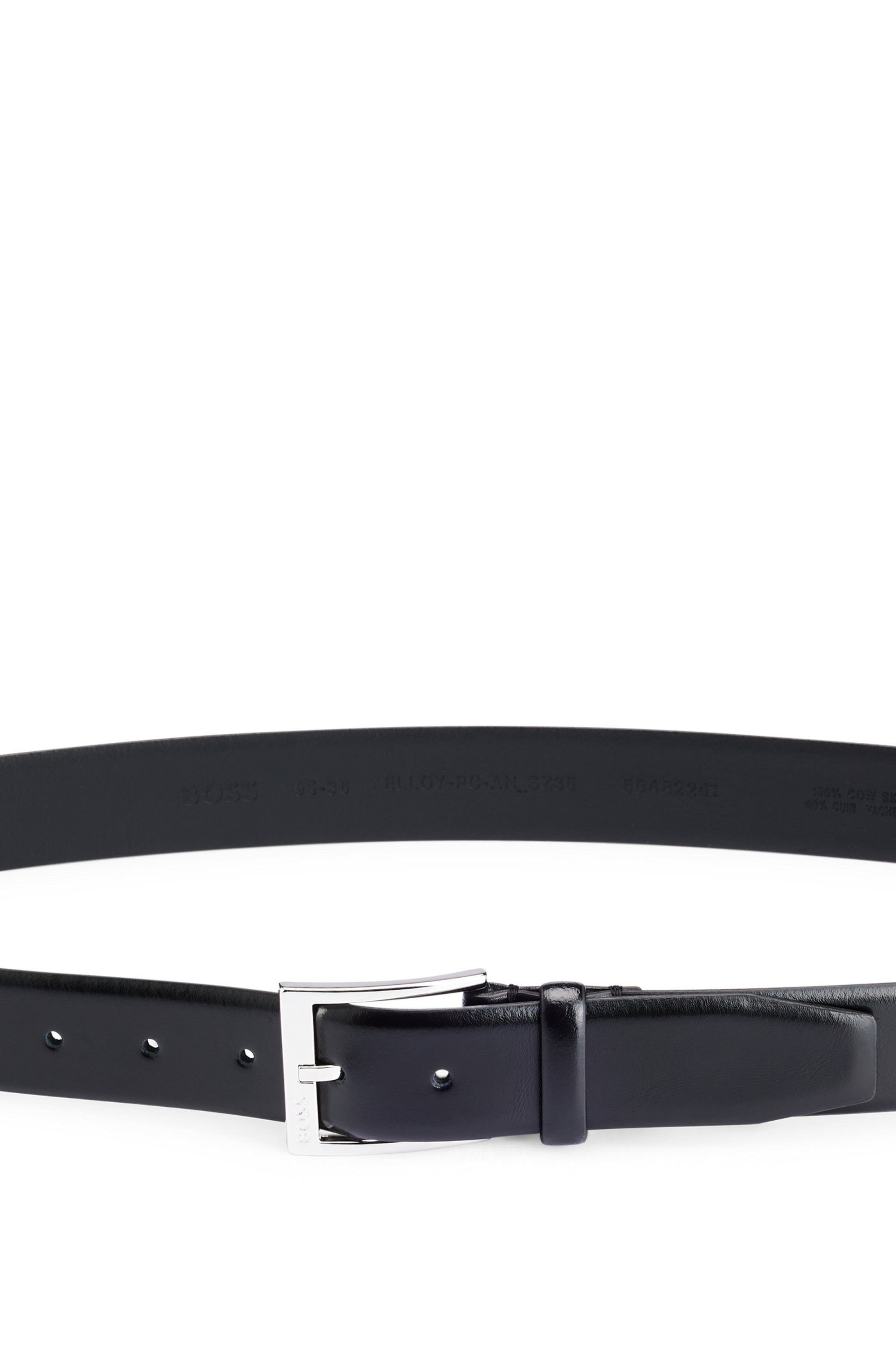 Boss Leren riem Elloy-PC-An_Sz35 met subtiele boss-reliëf op de sluiting