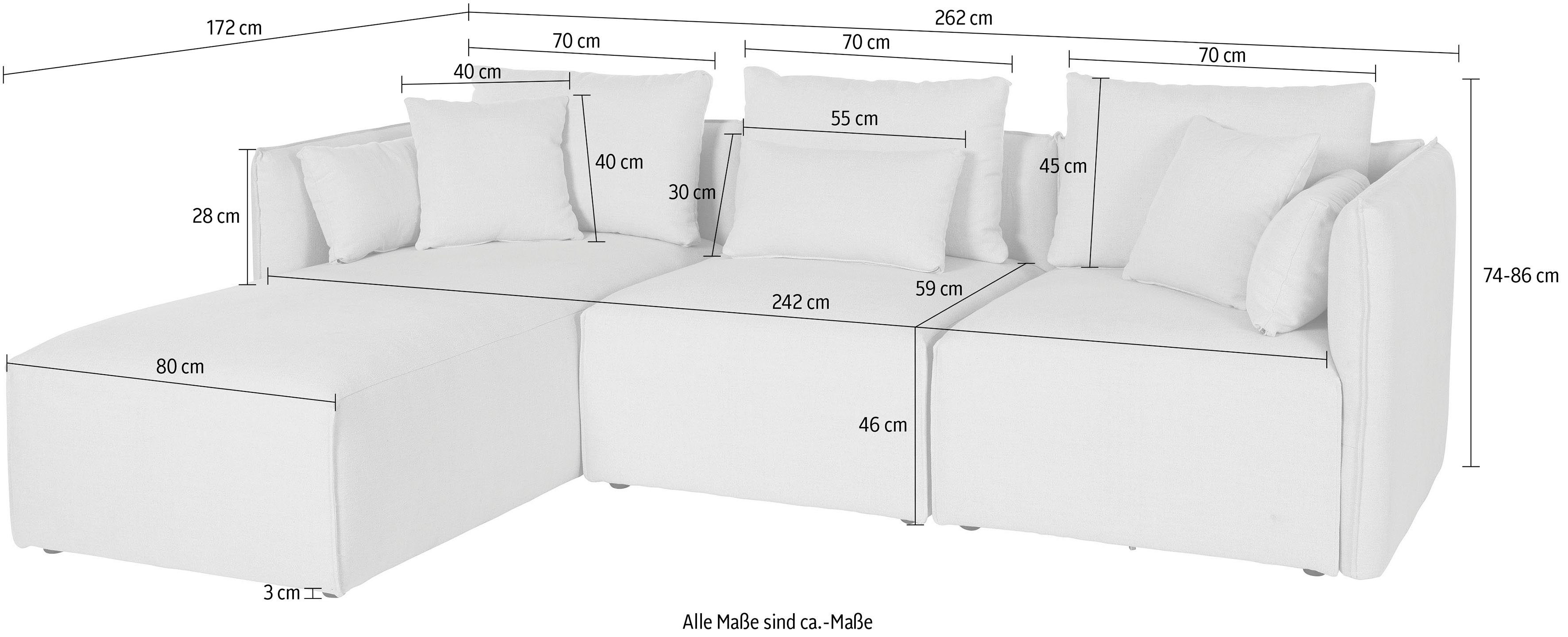 andas Hoekbank Nöre L-vorm 3 delen, in vele bekledingskwaliteiten en kleuren. module onderdelen zie "nöre" (3-delig)