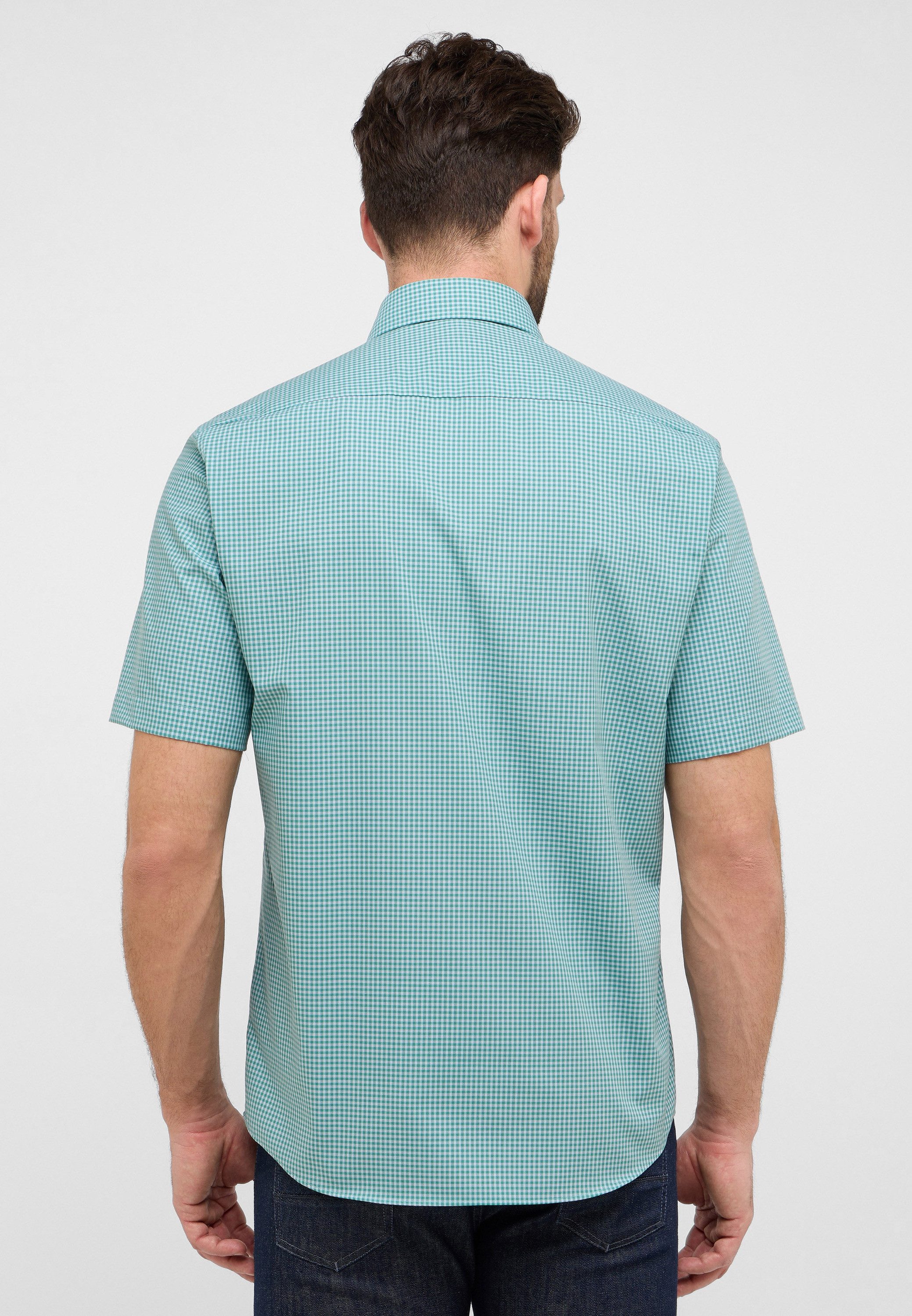 Eterna Overhemd met korte mouwen Comfort fit NON IRON (strijkvrij)