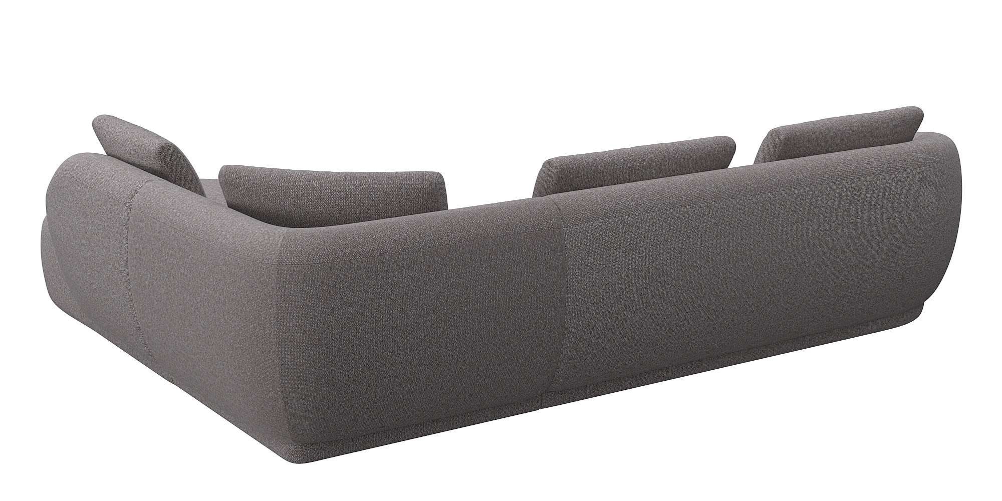 FLEXLUX Hoekbank Torino, rond, L-vorm, bankhoek met ottomane Modern, organisch bankontwerp, koudschuim, golfvering